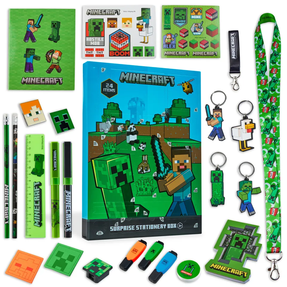 minecraft-calendrier-de-l-avent-2025-24-surprises-papeterie image 1