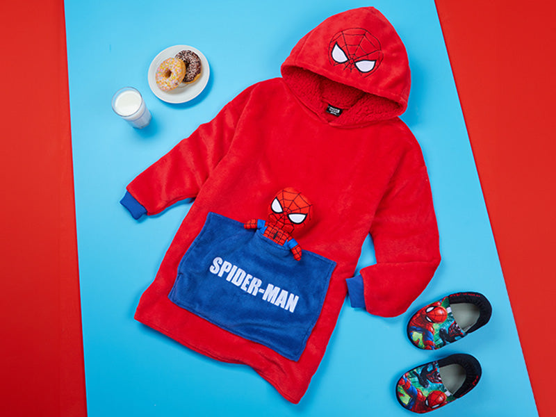 marvel-spiderman-sweat-plaid-enfant-polaire-rouge-peluche image 5