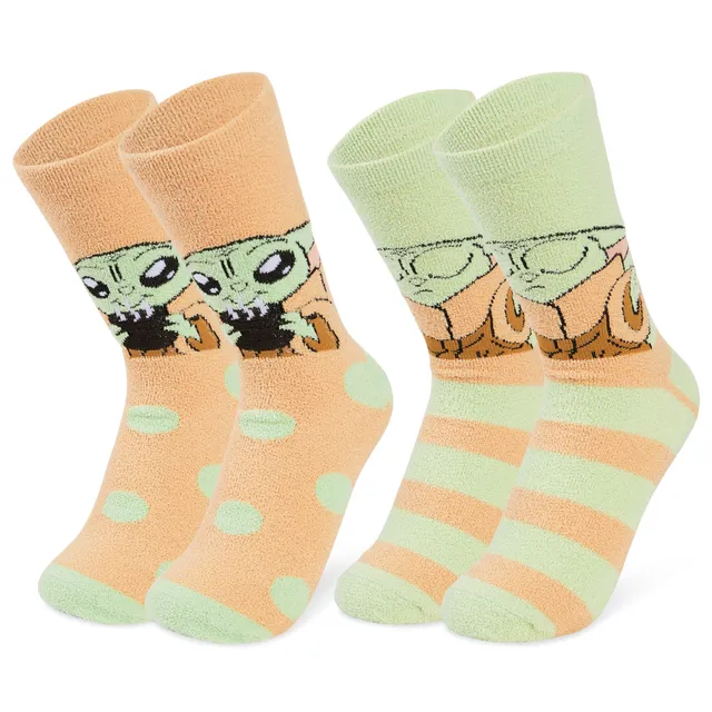 disney-baby-yoda-chaussettes-pilou-femme-lot-2-fluffy-chaudes image 1