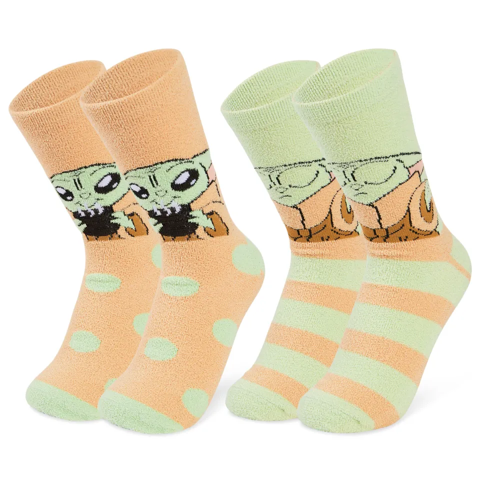 disney-baby-yoda-chaussettes-pilou-femme-lot-2-fluffy-chaudes image 1