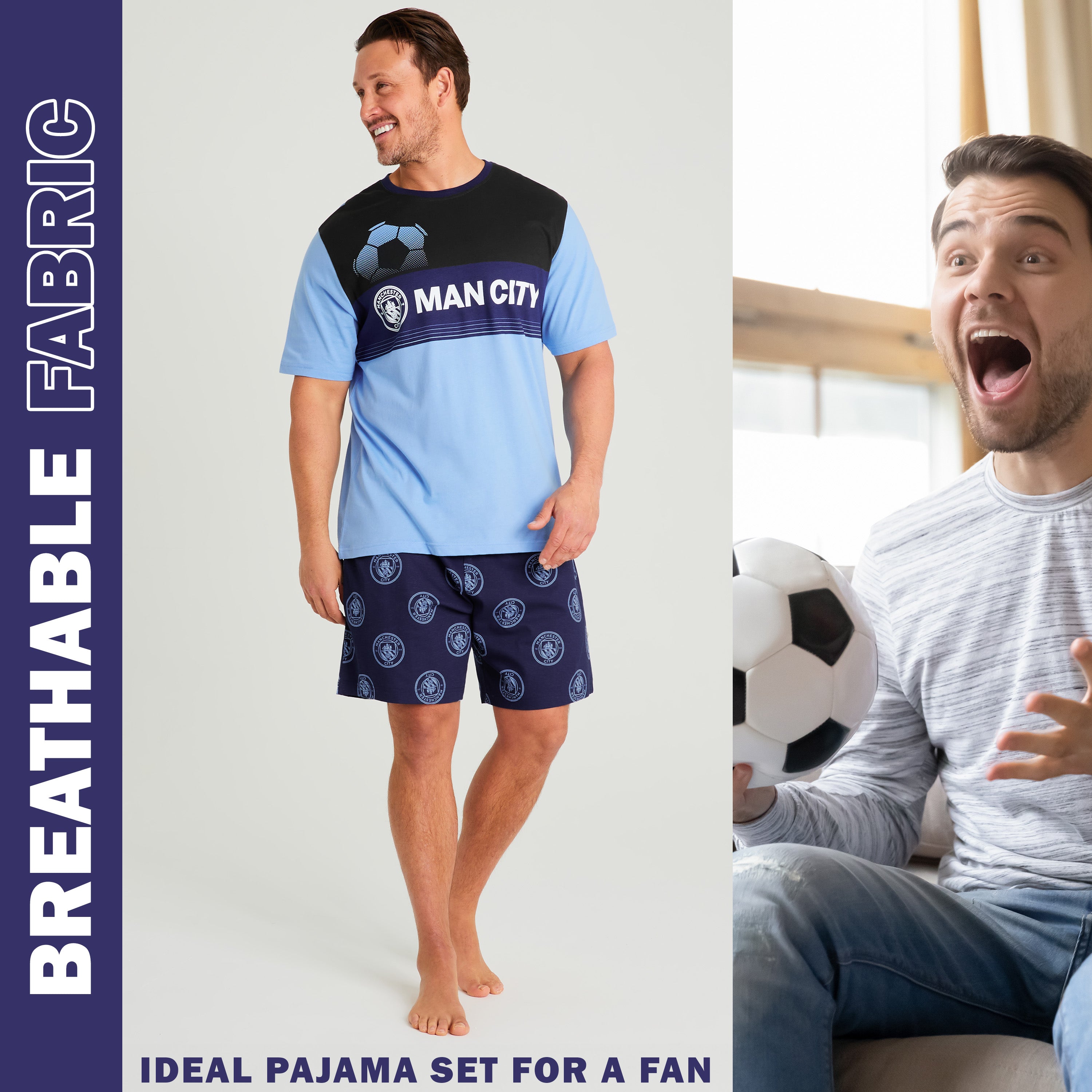 manchester-city-pyjama-homme-coton-t-shirt-short image 4