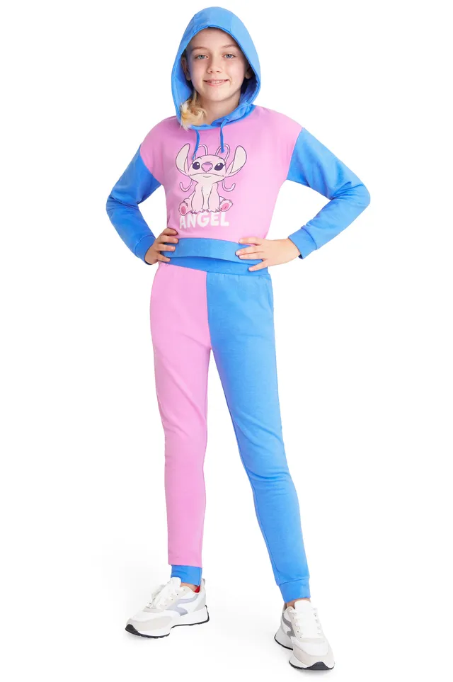 disney-sweat-stitch-fille-crop-capuche-coton-4-15-ans image 1