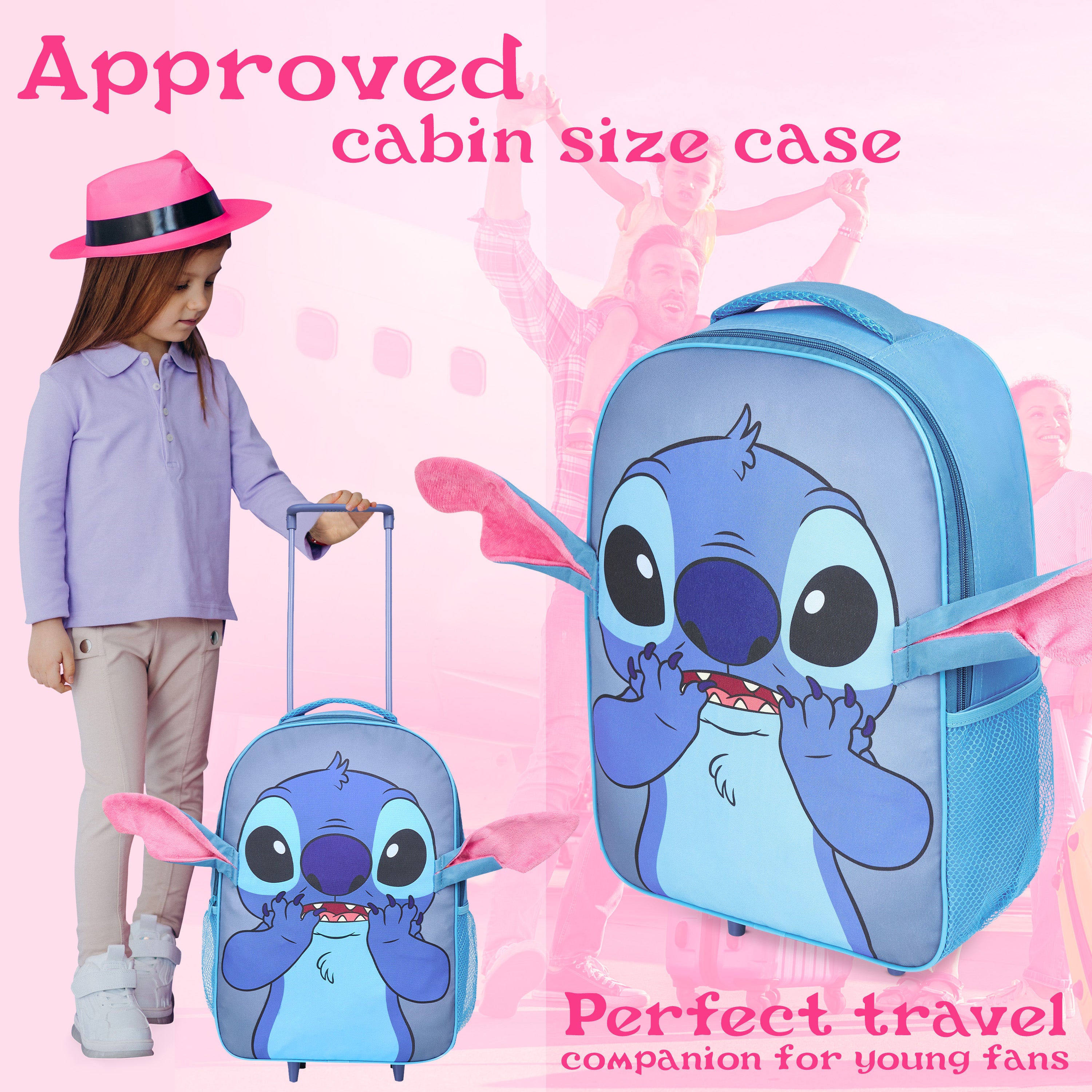 disney-stitch-boys-valise-cabine-enfant-pliable-43x30x14cm-stitch image 2