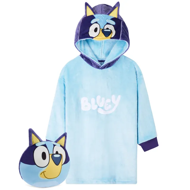 bluey-poncho-polaire-fille-hoodie-plaid-2-4-ans-douillet image 1