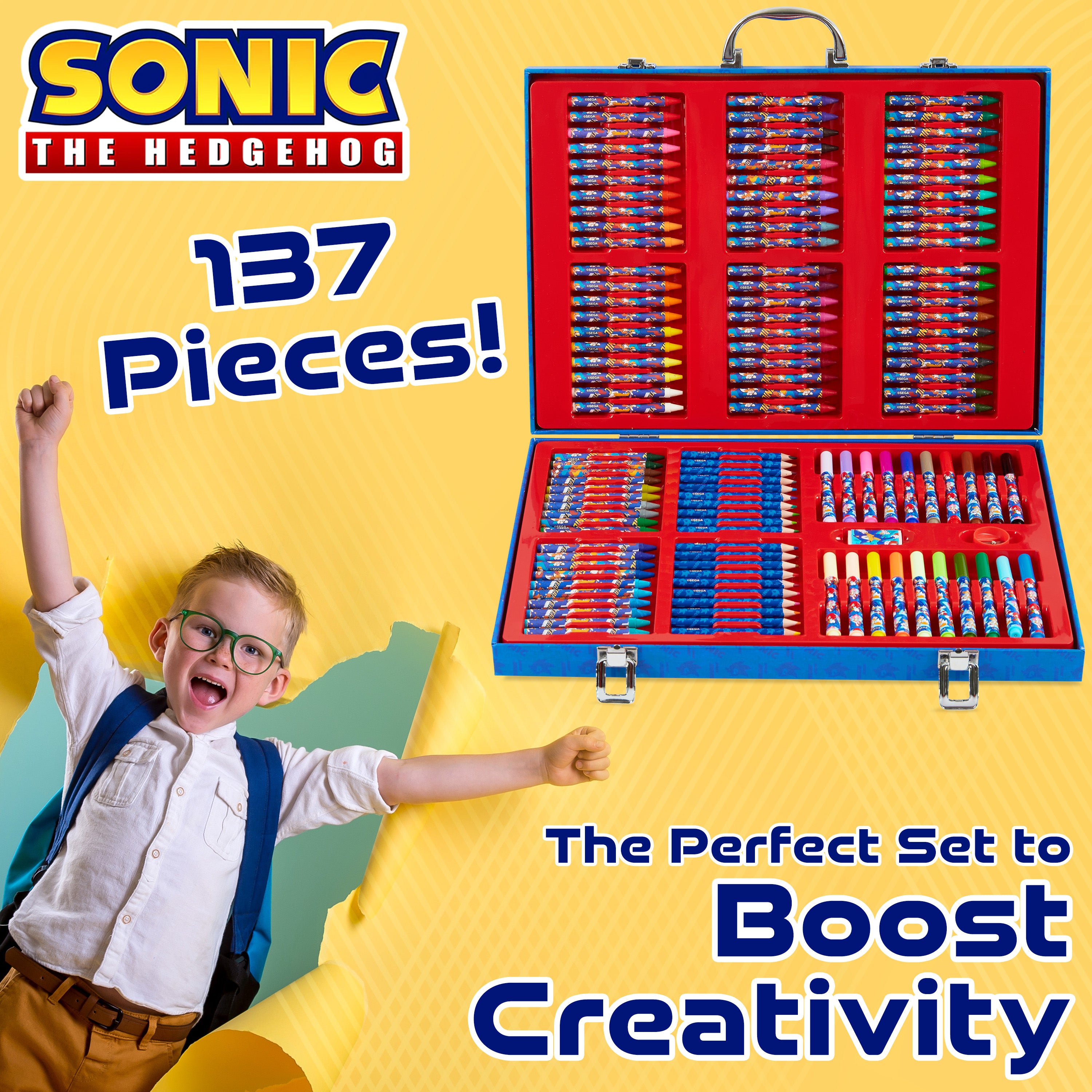 sonic-mallette-dessin-enfant-137-pi-ces-feutres-crayons image 3