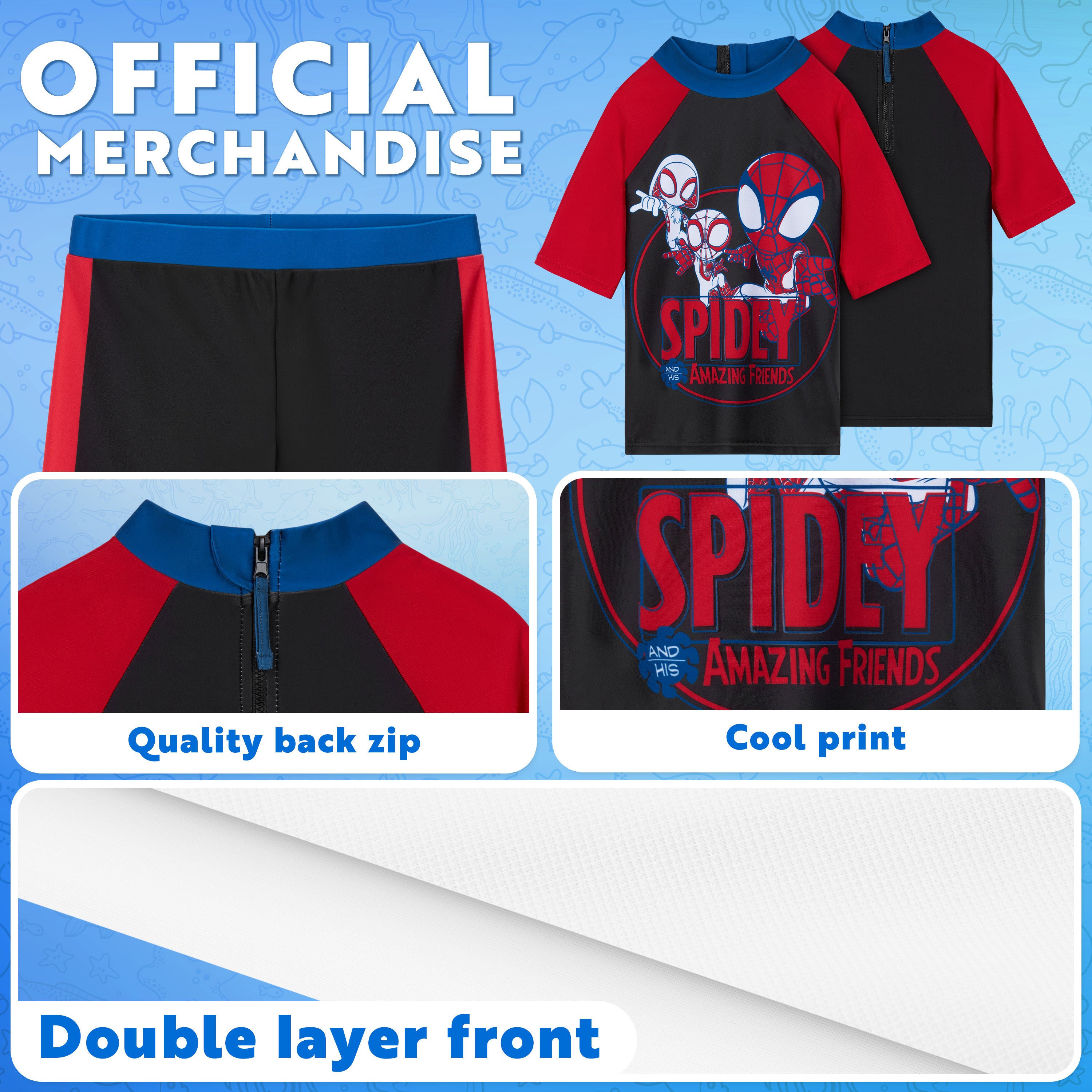 spiderman-maillot-gar-on-2-pi-ces-short-haut-3-4-ans image 4