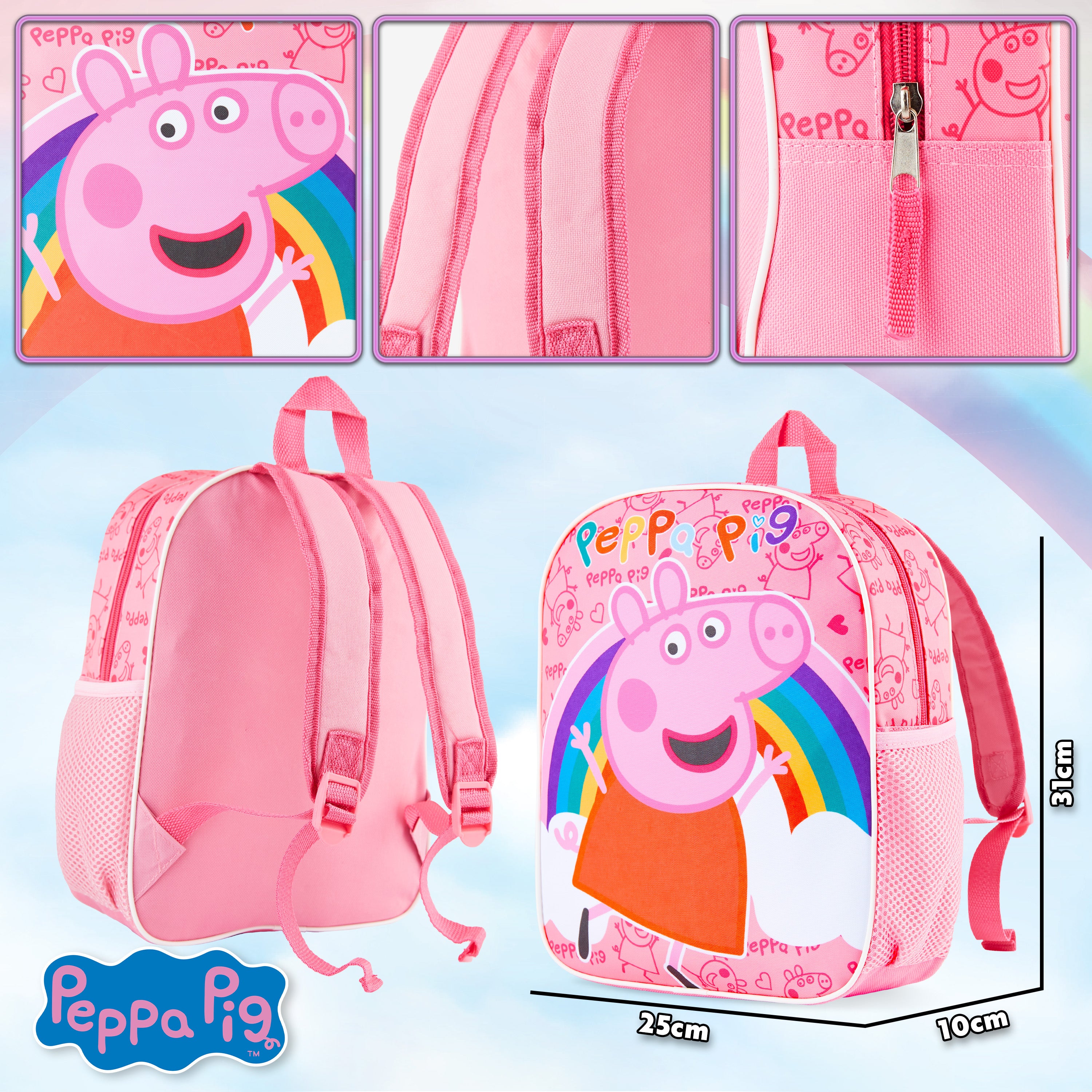 peppa-pig-sac-dos-fille-maternelle-cartable-enfant-zip image 6