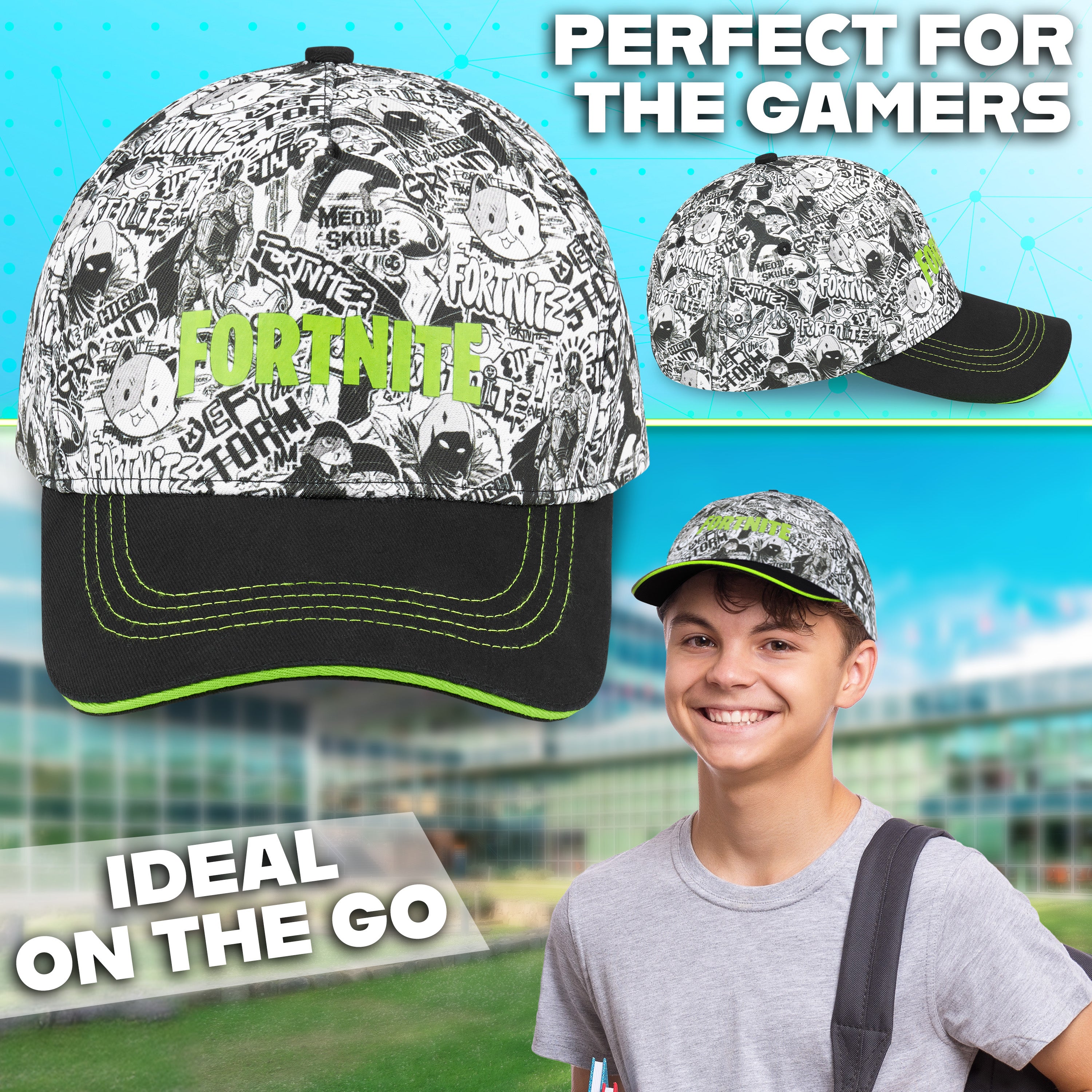 fortnite-set-casquette-enfant-lunettes-soleil-uv-gar-on image 2