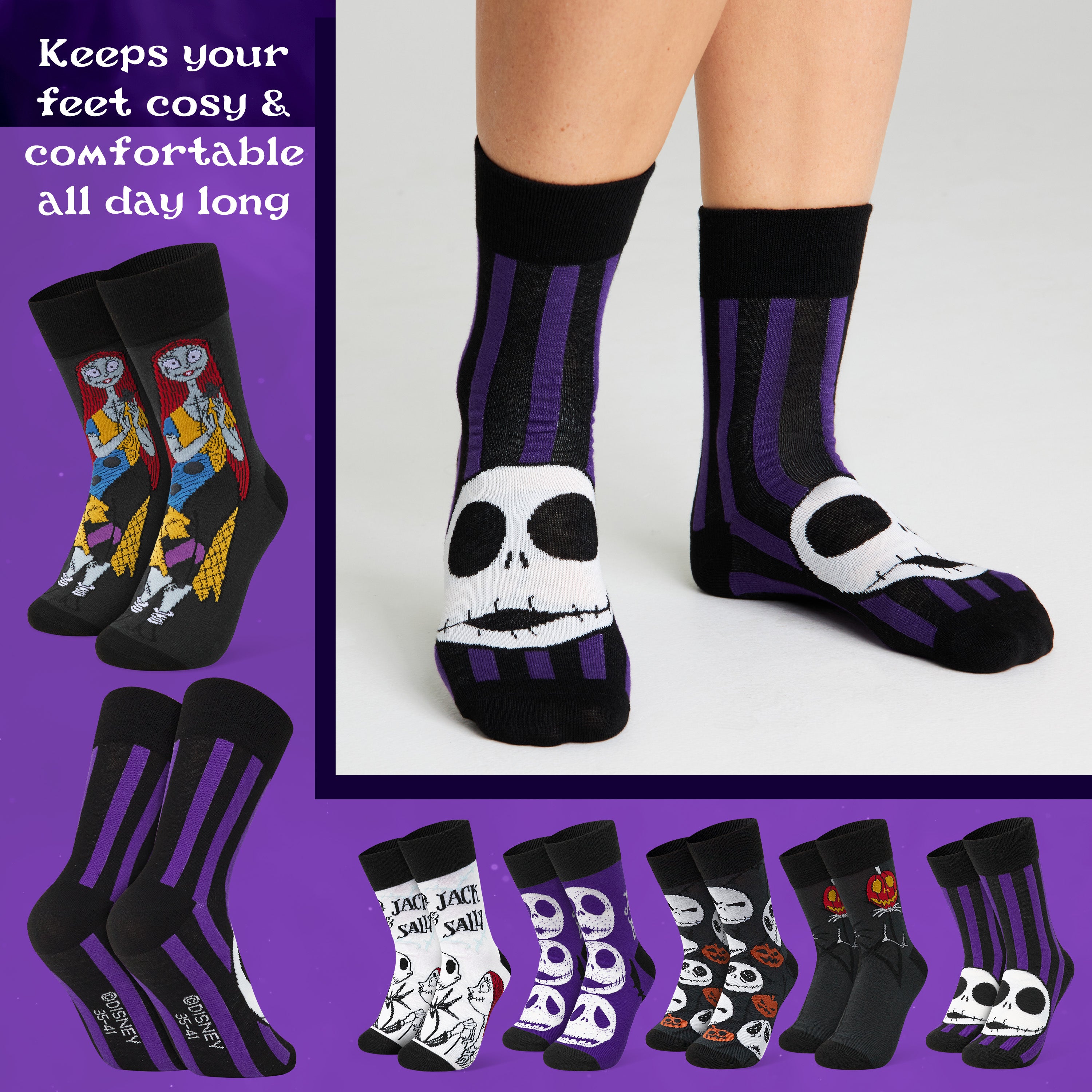disney-nightmare-before-christmas-chaussettes-femme-lot-6-jack image 5