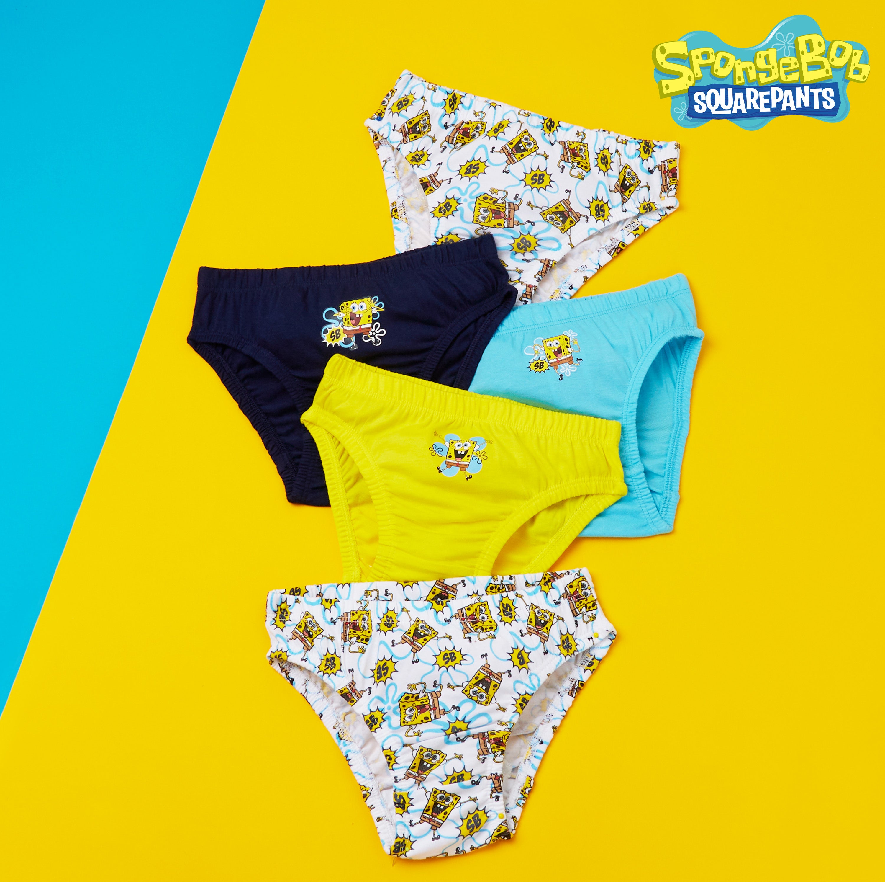 bob-l-ponge-slip-gar-on-coton-lot-de-5-motif-bikini-bottom image 2