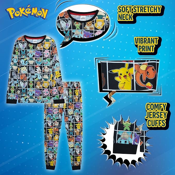 get-trend-boys-pyjama-pok-mon-gar-on-long-11-12-ans-pikachu image 6