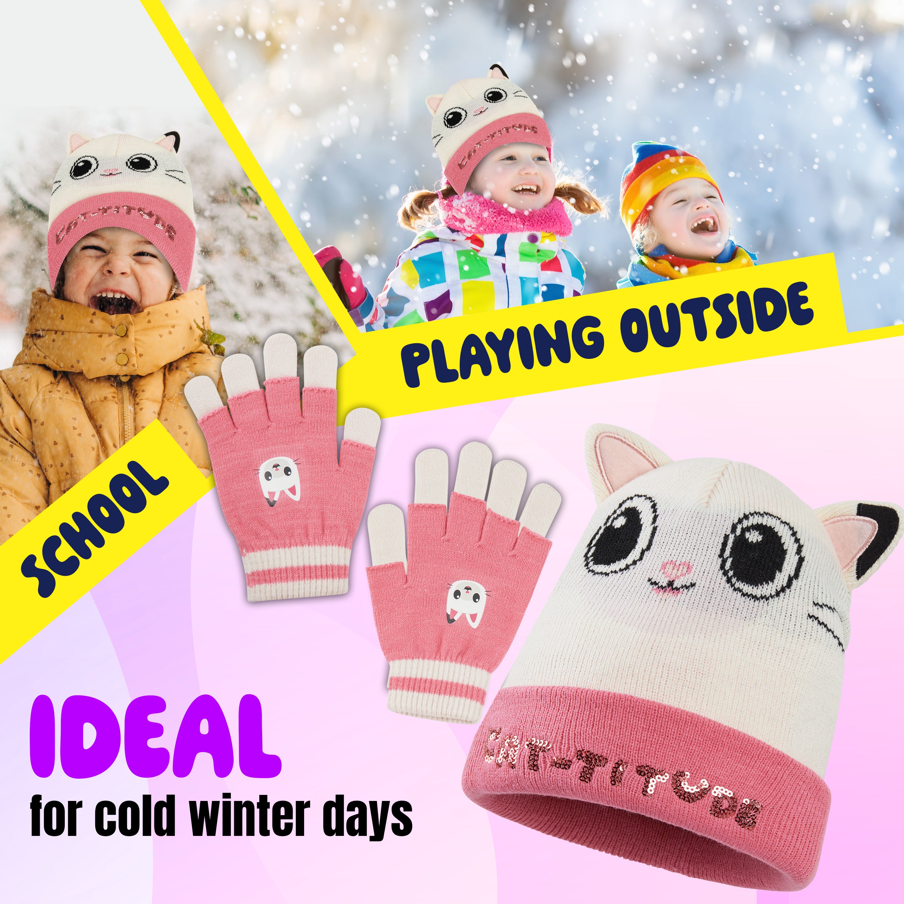 gabby-s-dollhouse-ensemble-bonnet-et-gants-fille-2-pi-ces-2-8-ans image 4