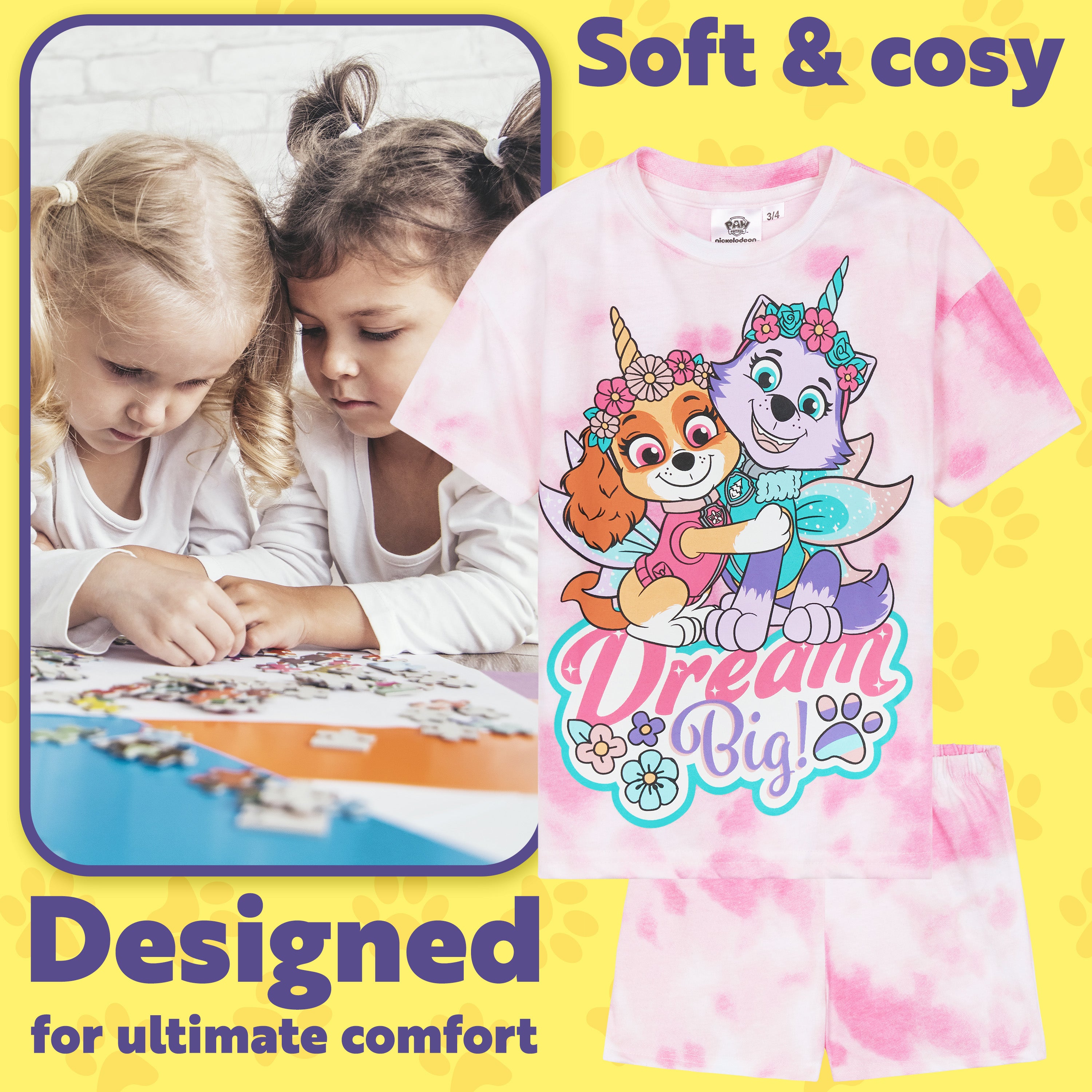 paw-patrol-pyjama-fille-lot-de-2-manches-courtes-4-5-ans image 3