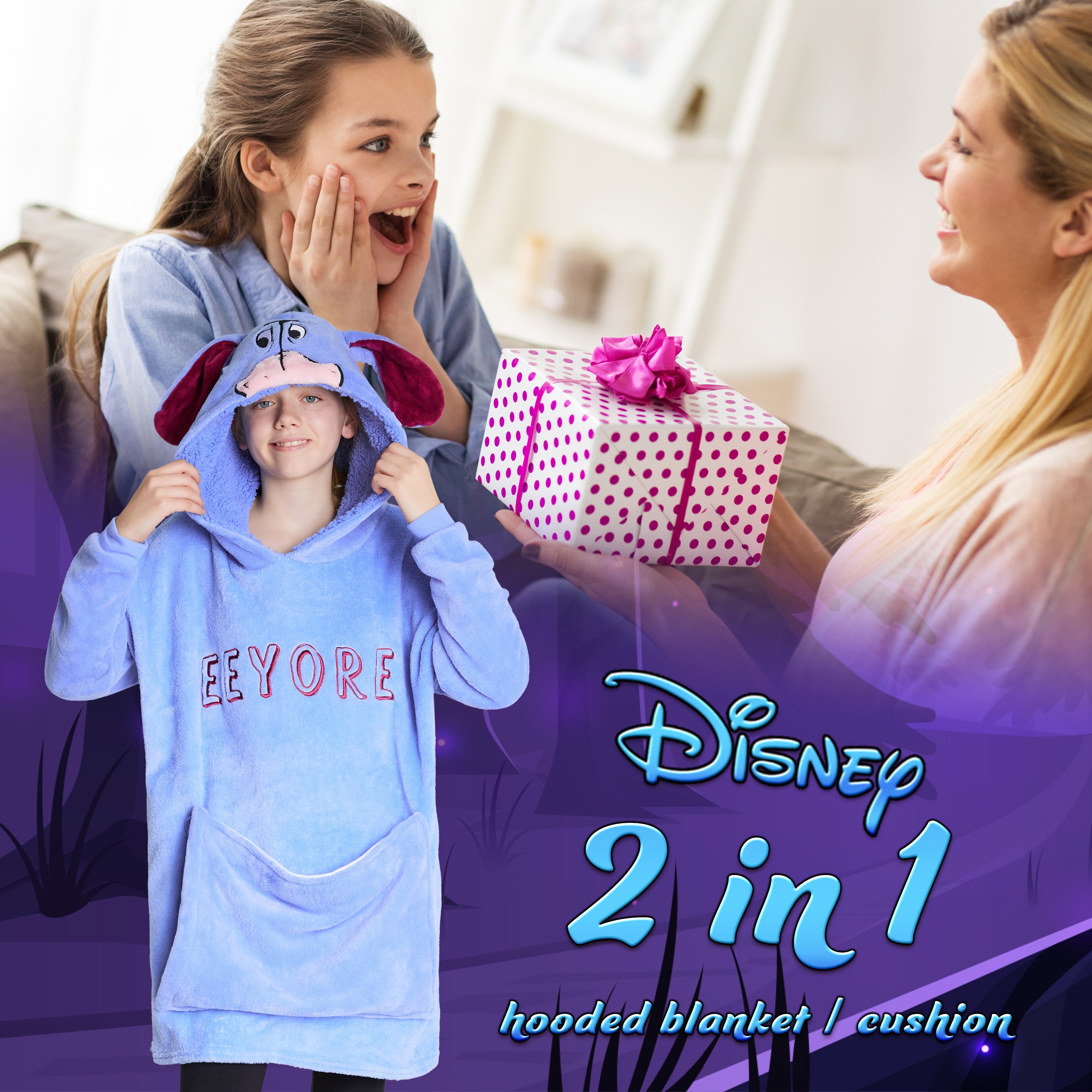 disney-sweat-plaid-enfant-bourriquet-bleu-2-en-1-oreiller image 3