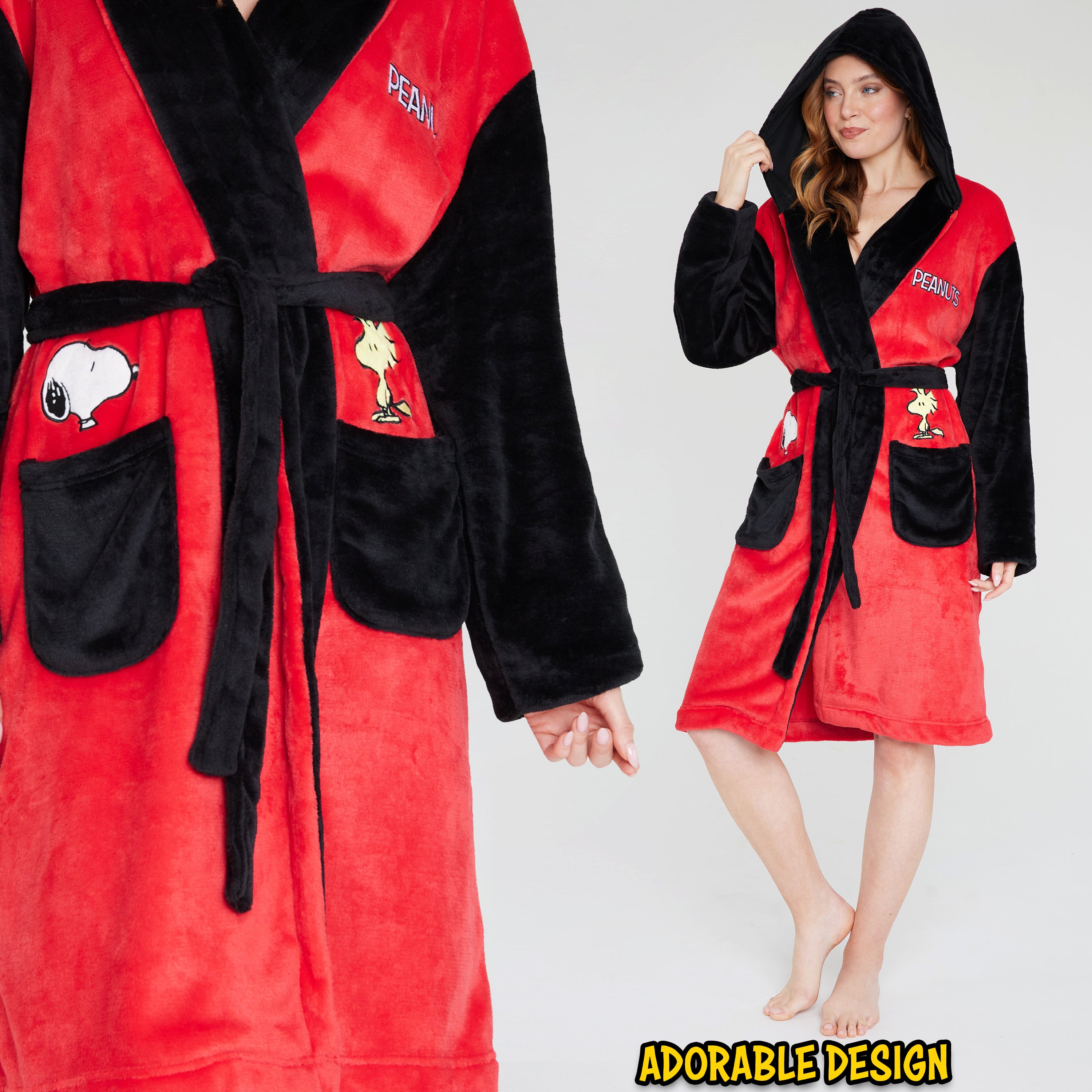 get-trend-snoopy-peignoir-polaire-femme-capuche-m image 3