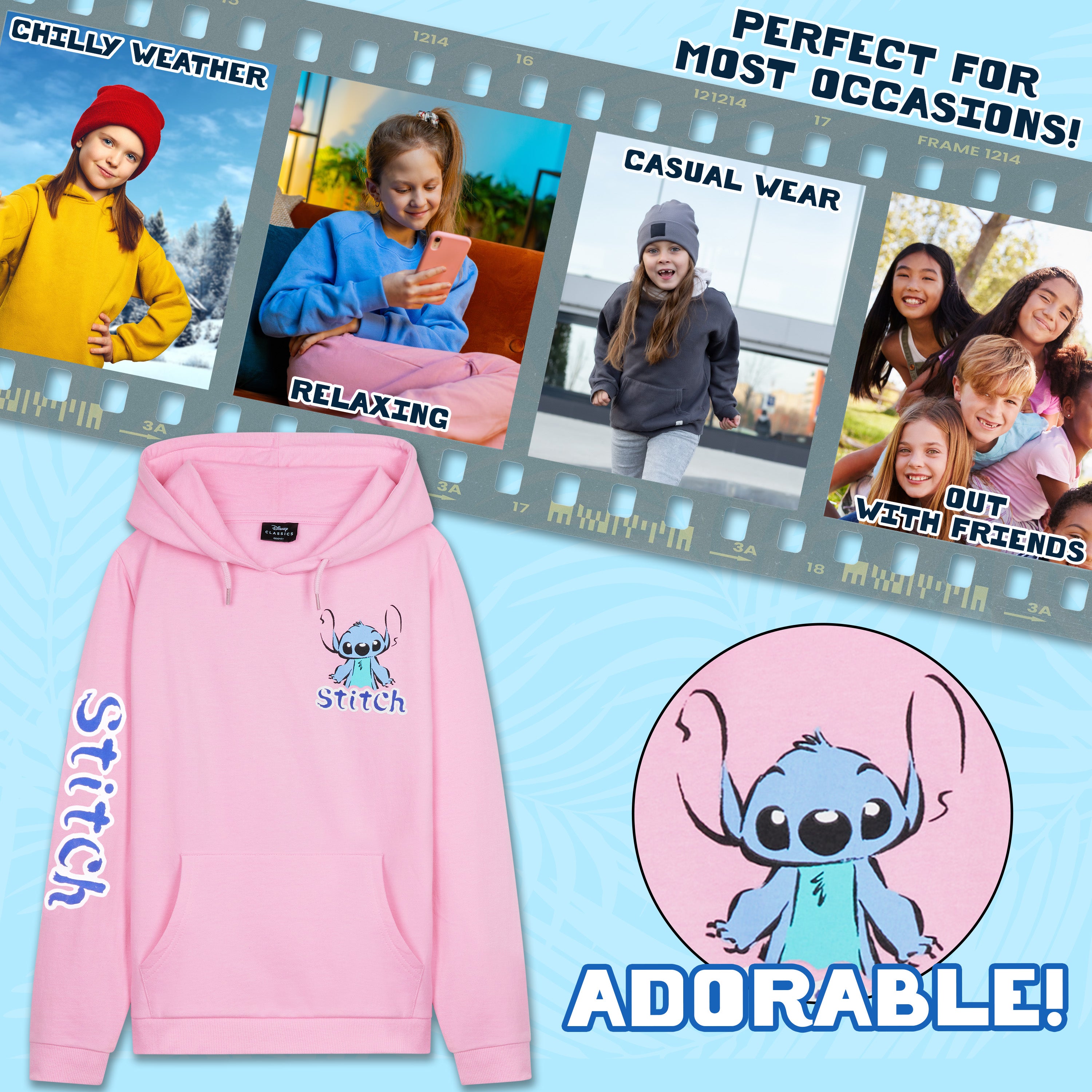 disney-hoodie-fille-sweat-capuche-coton-stitch-7-14-ans image 3
