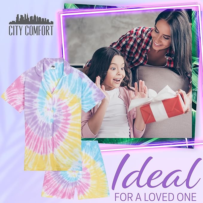 citycomfort-pyjama-fille-court-coton-t-boutons-gris image 3