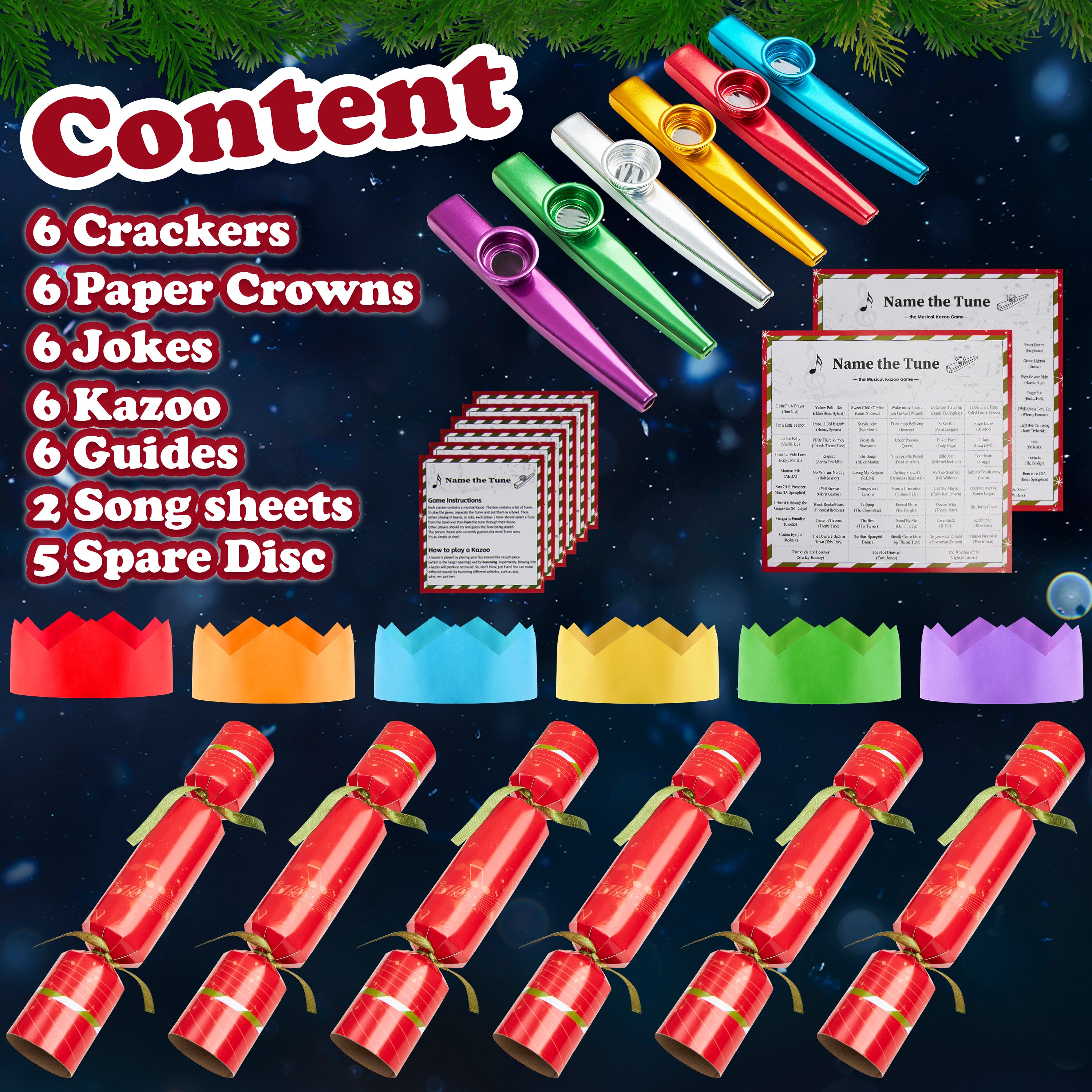 kreativekraft-crackers-no-l-musicaux-kazoo-pack-6 image 6
