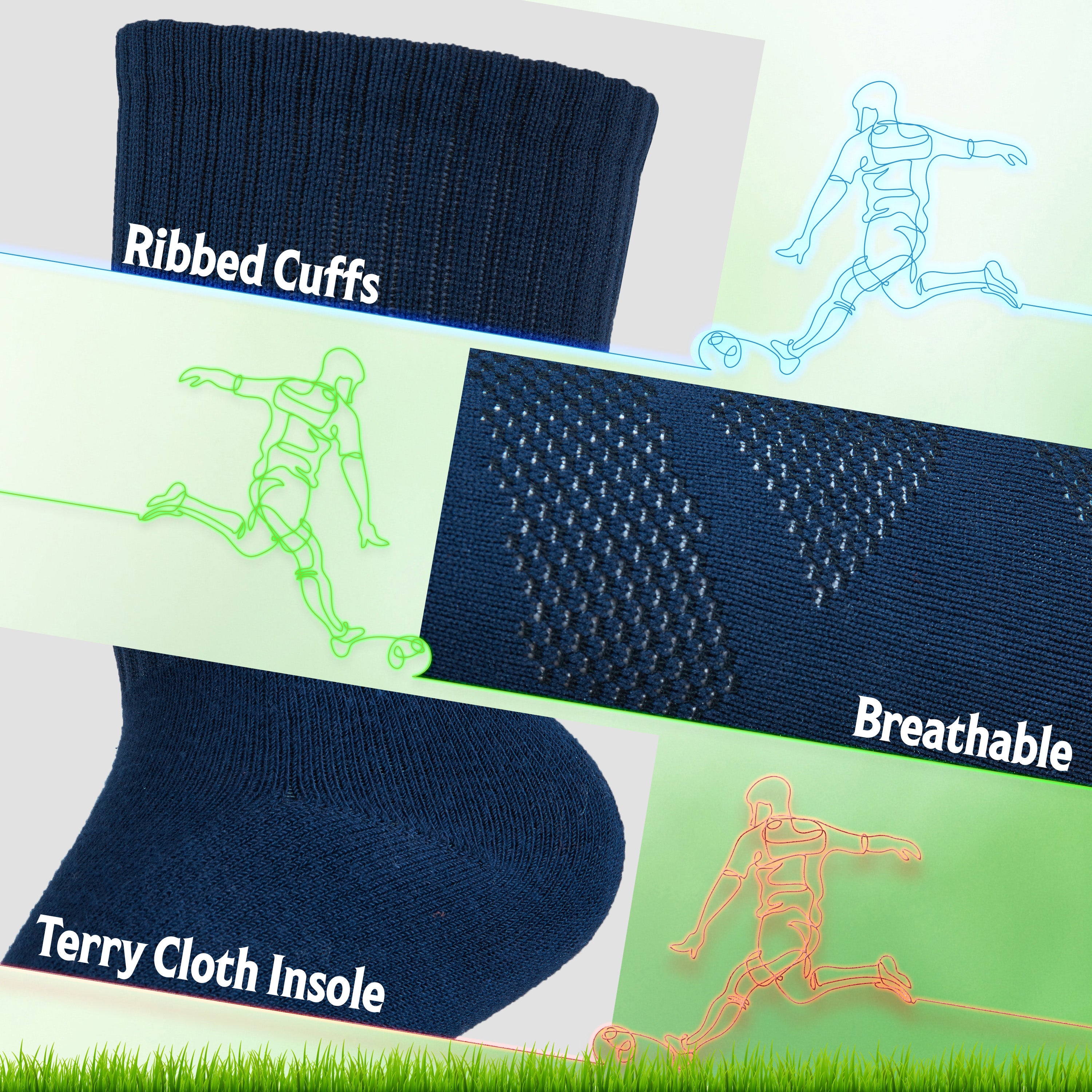 citycomfort-chaussettes-foot-enfant-hautes-marine-lot-3-coton image 5