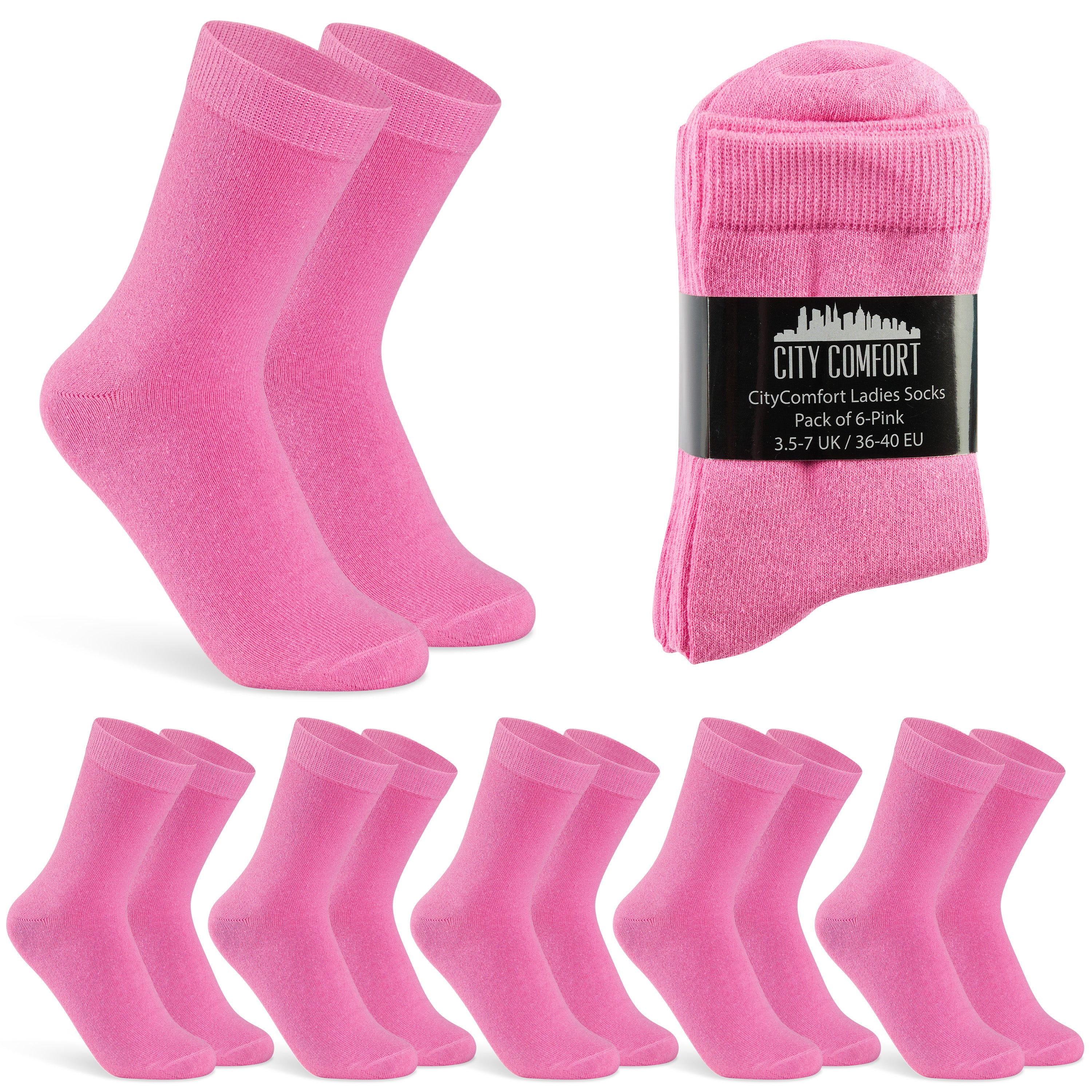 get-trend-citycomfort-chaussettes-femme-unies-lot-6-coton image 7