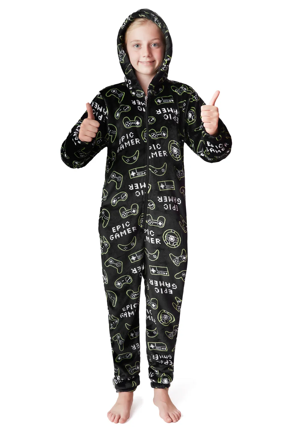 citycomfort-onesie-enfant-polaire-gaming-9-10-ans-pyjama image 1