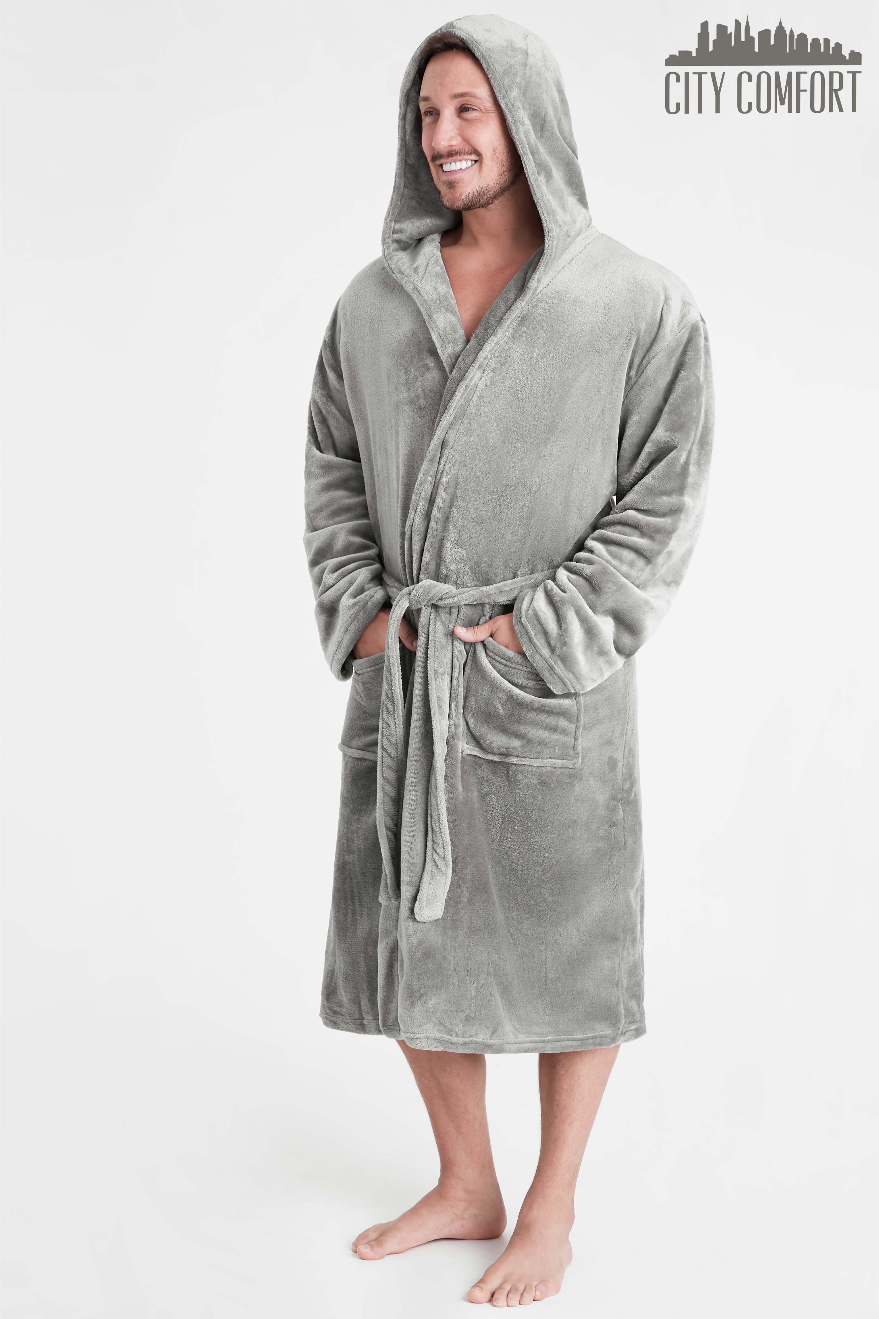 peignoir-homme-polaire-capuche-doux-poches-m-3xl image 3