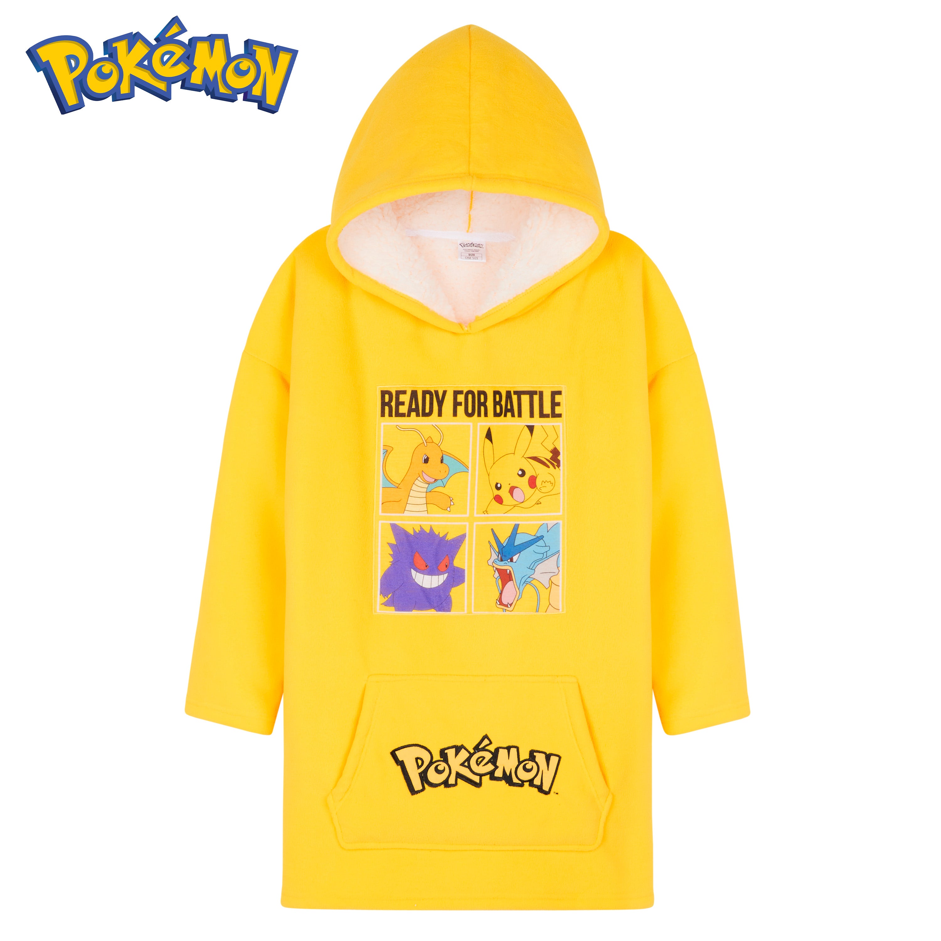 pokemon-e0250-sweat-plaid-enfant-jaune-polaire-sherpa image 5