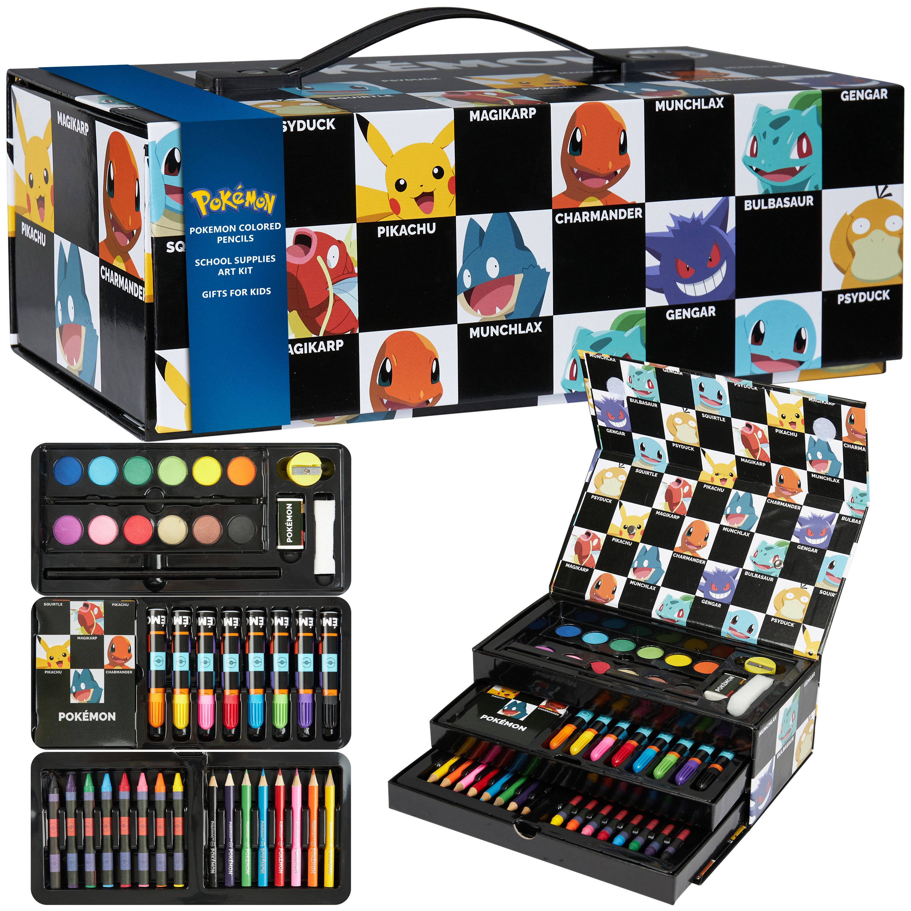 pok-mon-coffret-dessin-enfant-art-set-noir-pikachu image 1