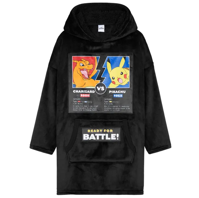 pok-mon-sweat-hoodie-plaid-gar-on-polaire-oversize-pikachu image 1