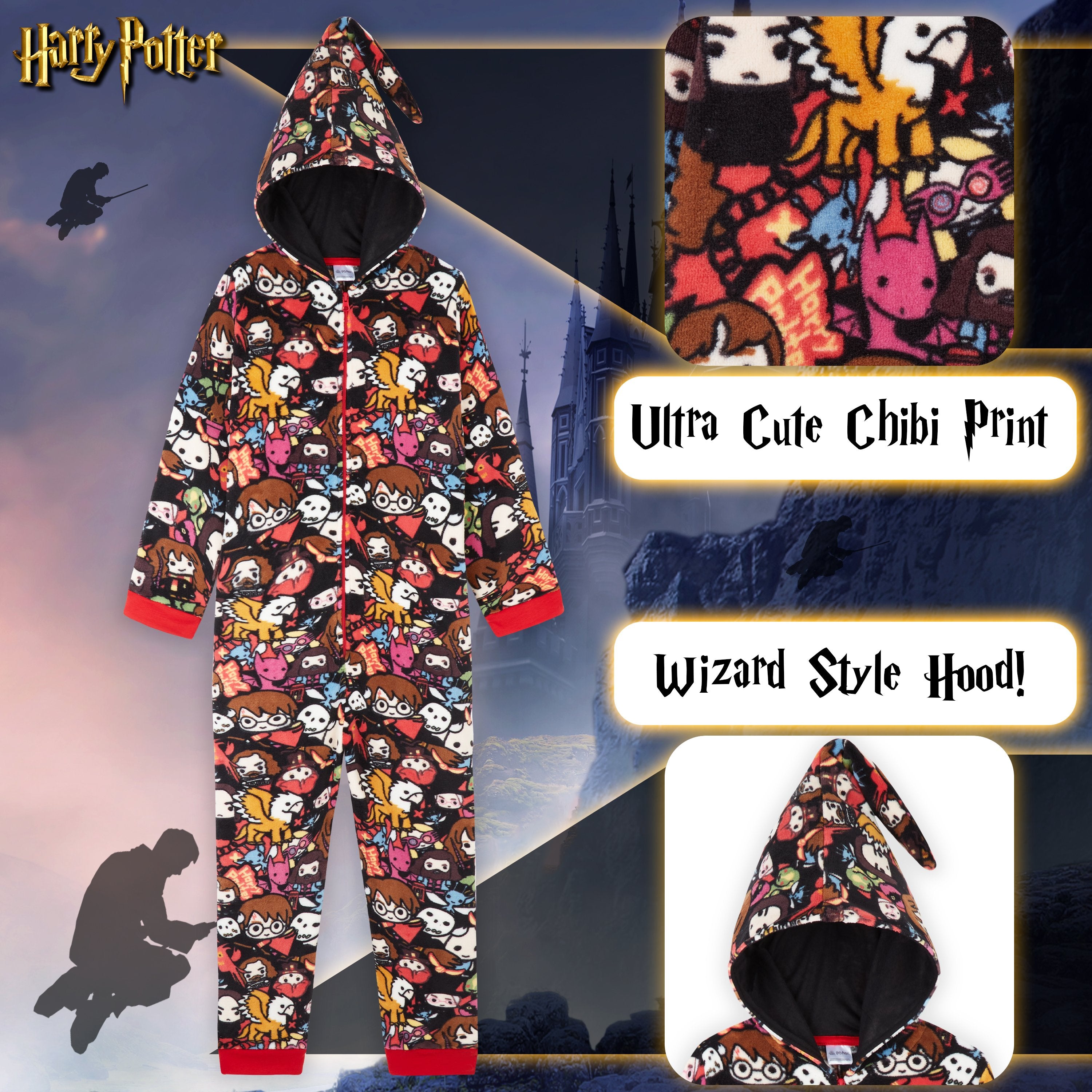 harry-potter-combinaison-pyjama-fille-polaire-7-8-ans-capuche image 2