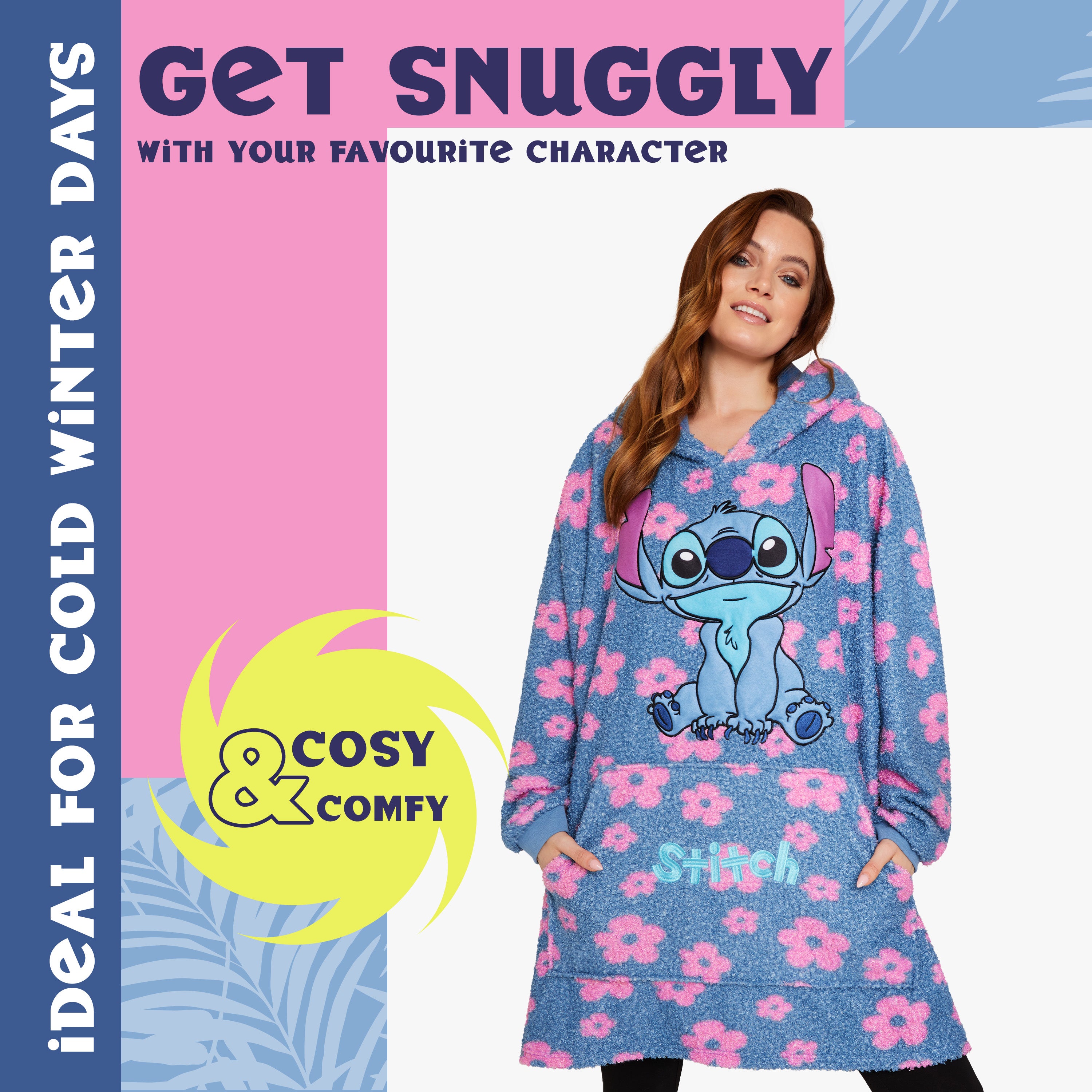 disney-stitch-sweat-plaid-femme-oversize-capuche-sherpa image 3