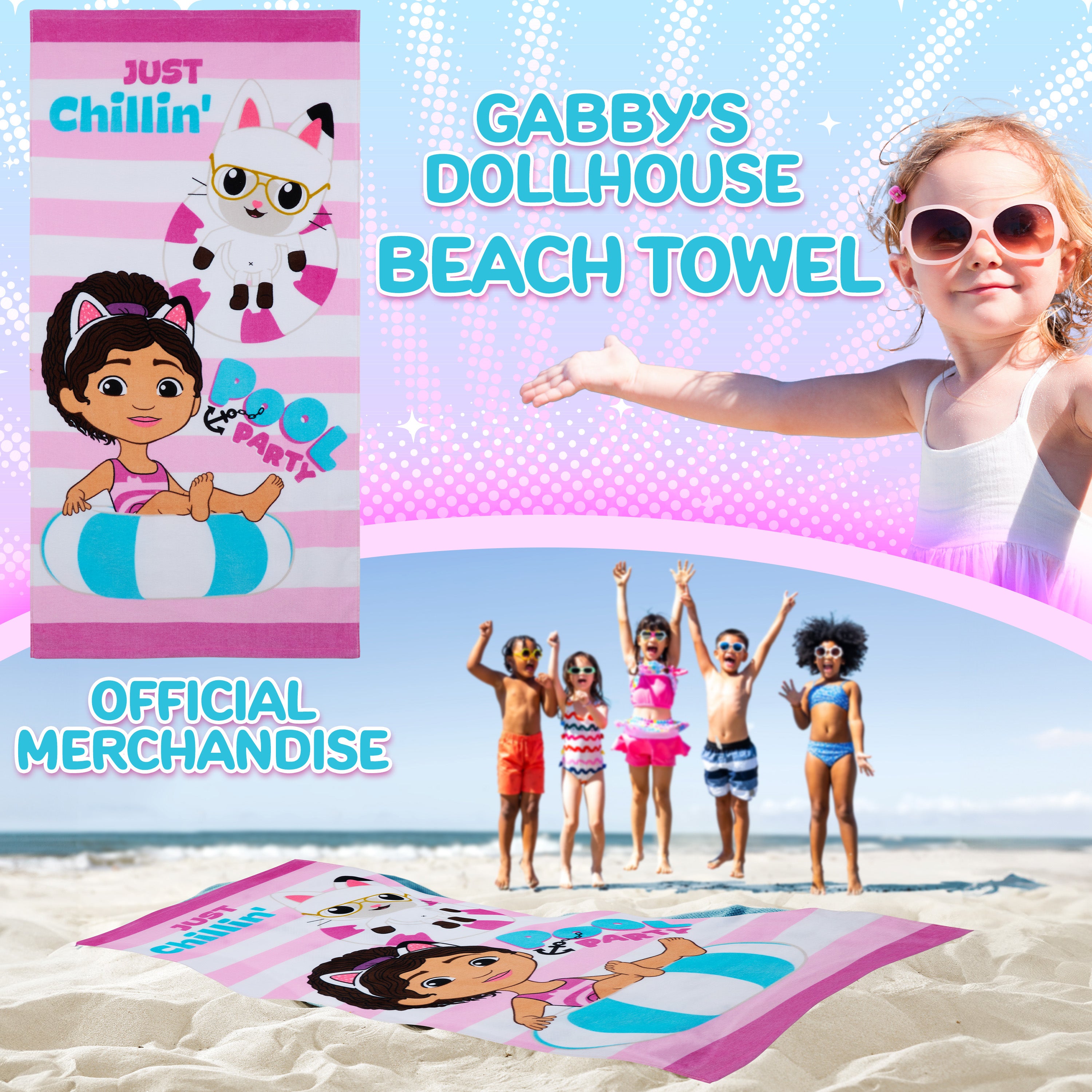 gabby-s-dollhouse-serviette-plage-enfant-coton-140x70cm-absorbante image 2