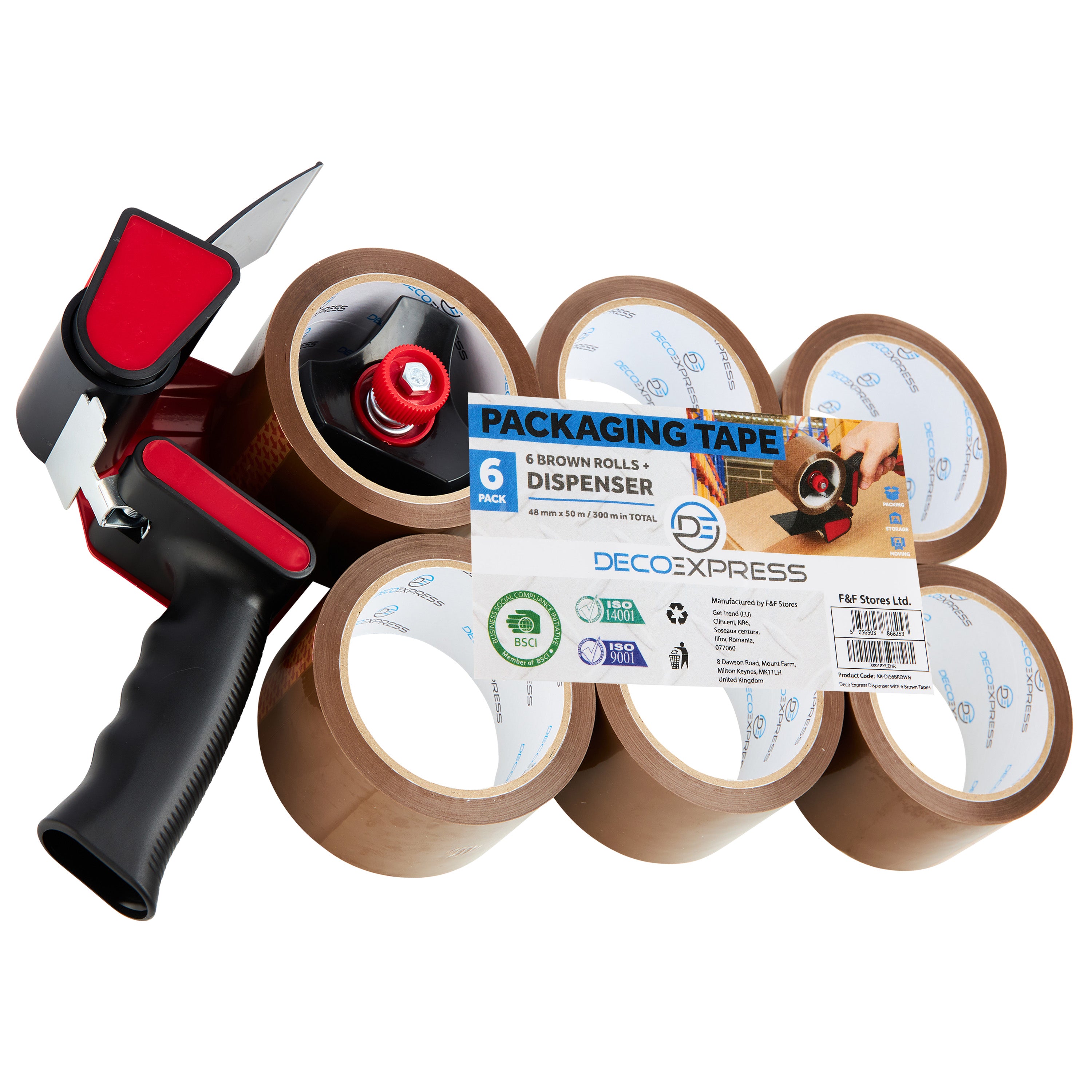get-trend-d-vidoir-ruban-adh-sif-pistolet-6-rouleaux-marron image 1