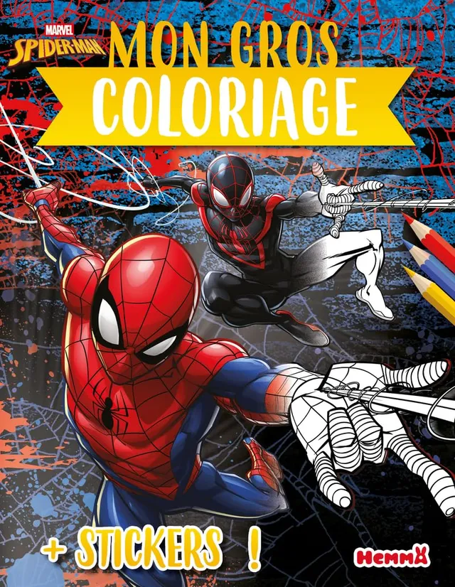 marvel-spider-man-mon-gros-coloriage-stickers-livre-4-ans image 1