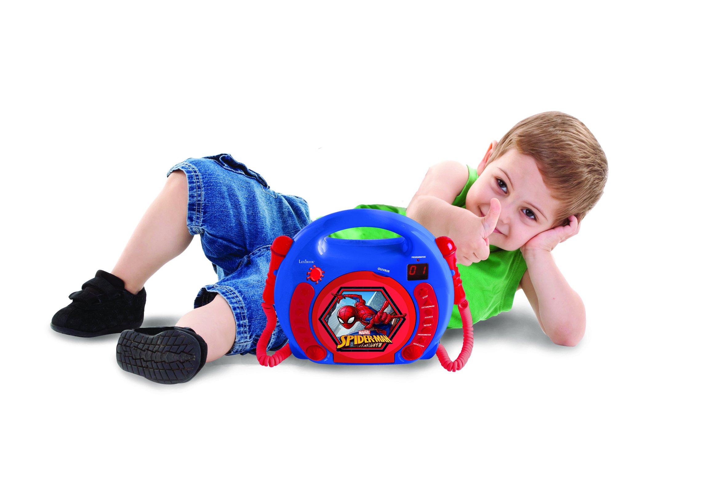 lexibook-spider-man-rcdk100sp-lecteur-cd-karaok-2-micros image 2