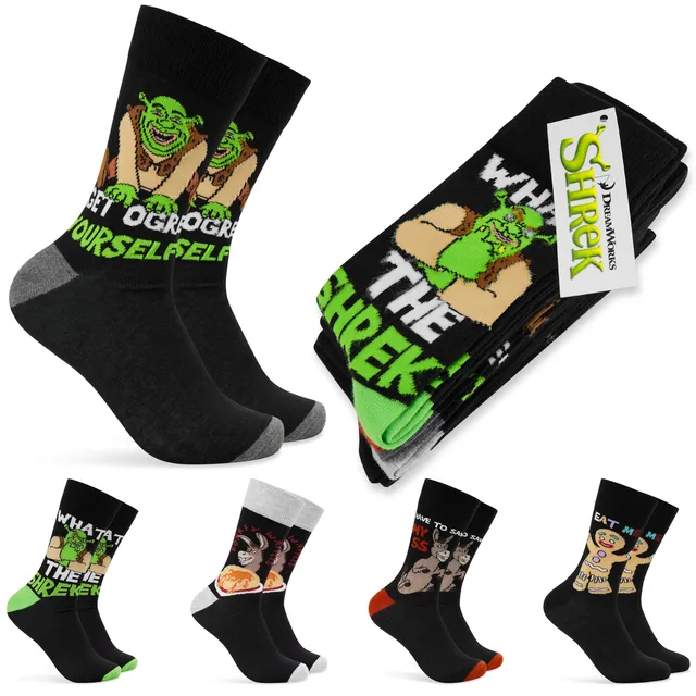 shrek-chaussettes-homme-lot-5-mi-mollet-coton-39-45 image 1