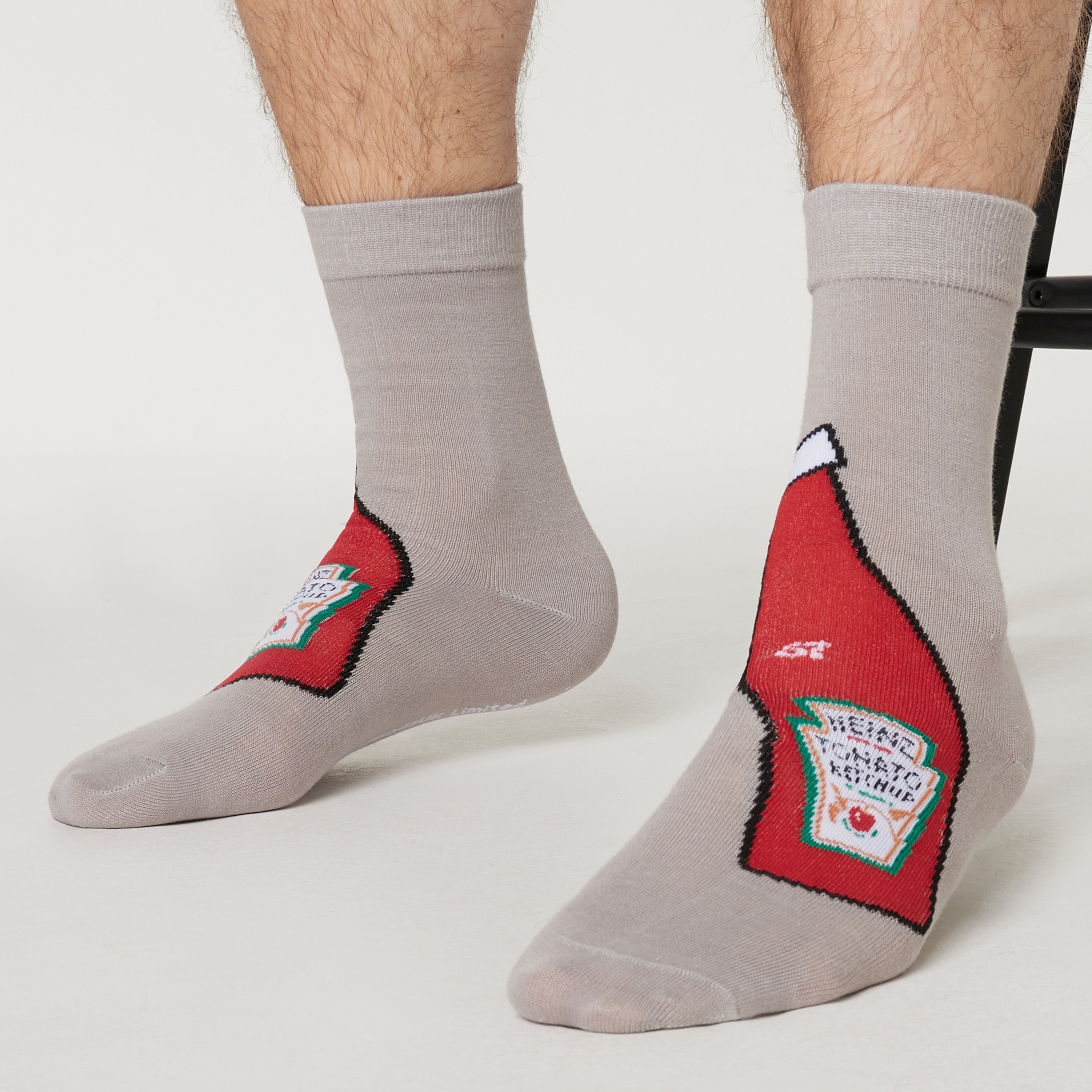 heinz-chaussettes-homme-lot-3-paires-crew-ketchup image 5
