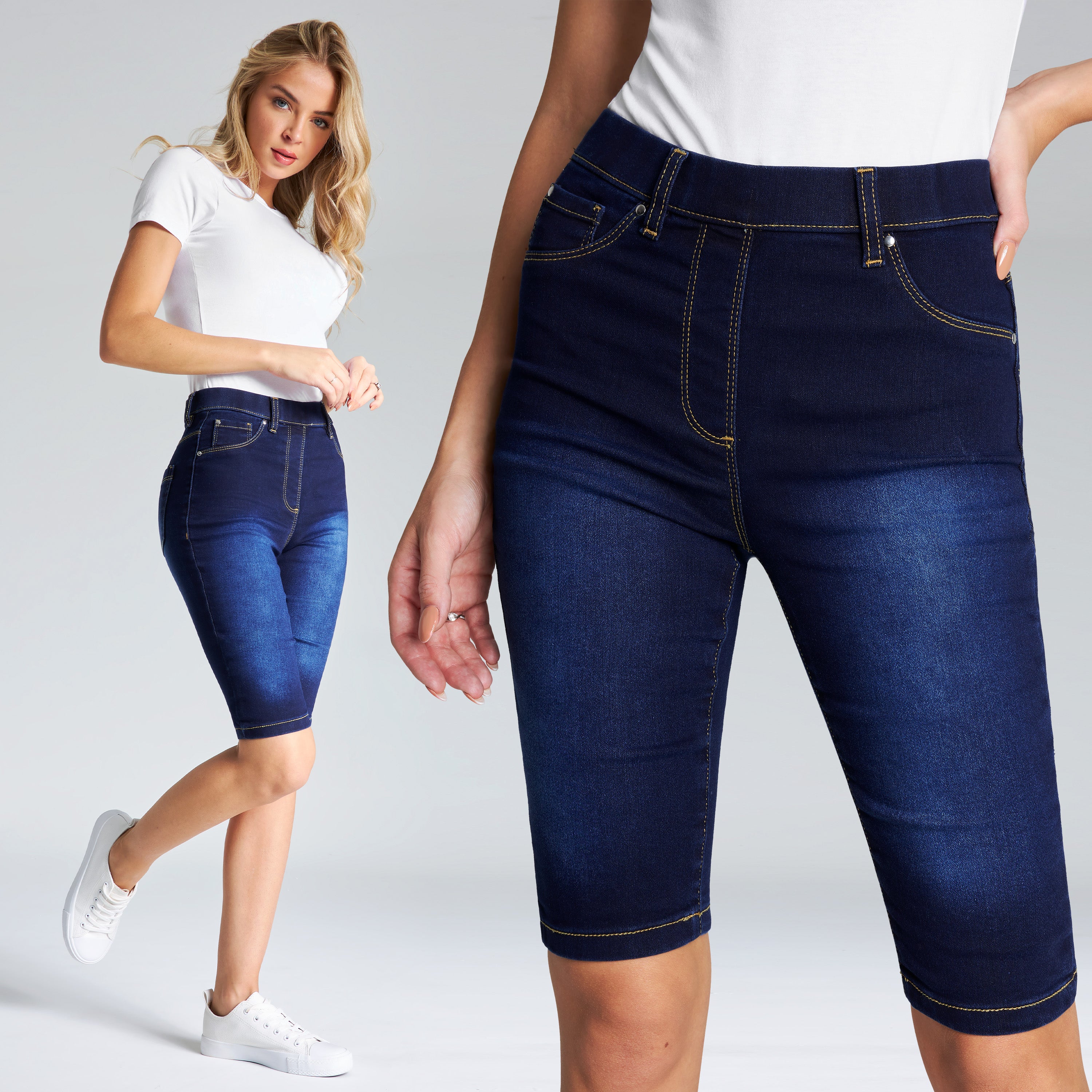 get-trend-citycomfort-short-jegging-femme-denim-bleu-fonc image 6
