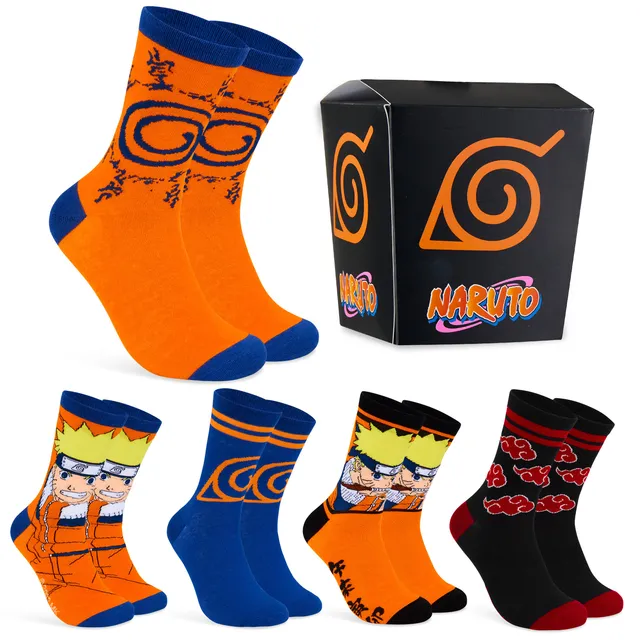 naruto-chaussettes-homme-lot-5-coton-respirant-anime image 1