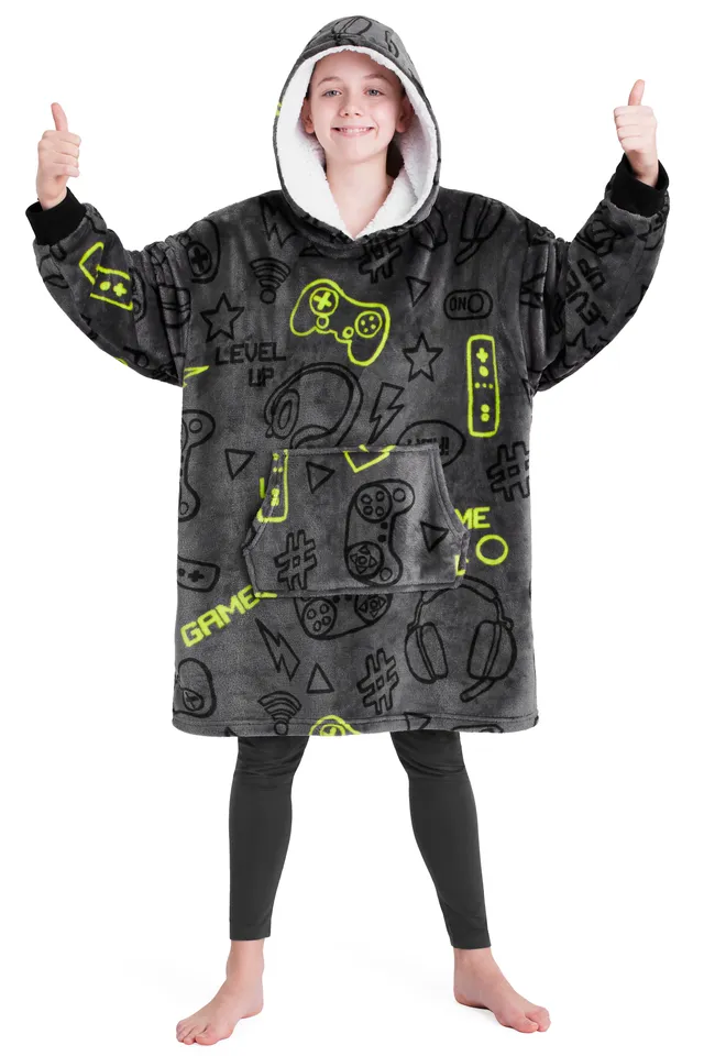 citycomfort-sweat-plaid-gar-on-gamer-polaire-oversize image 1