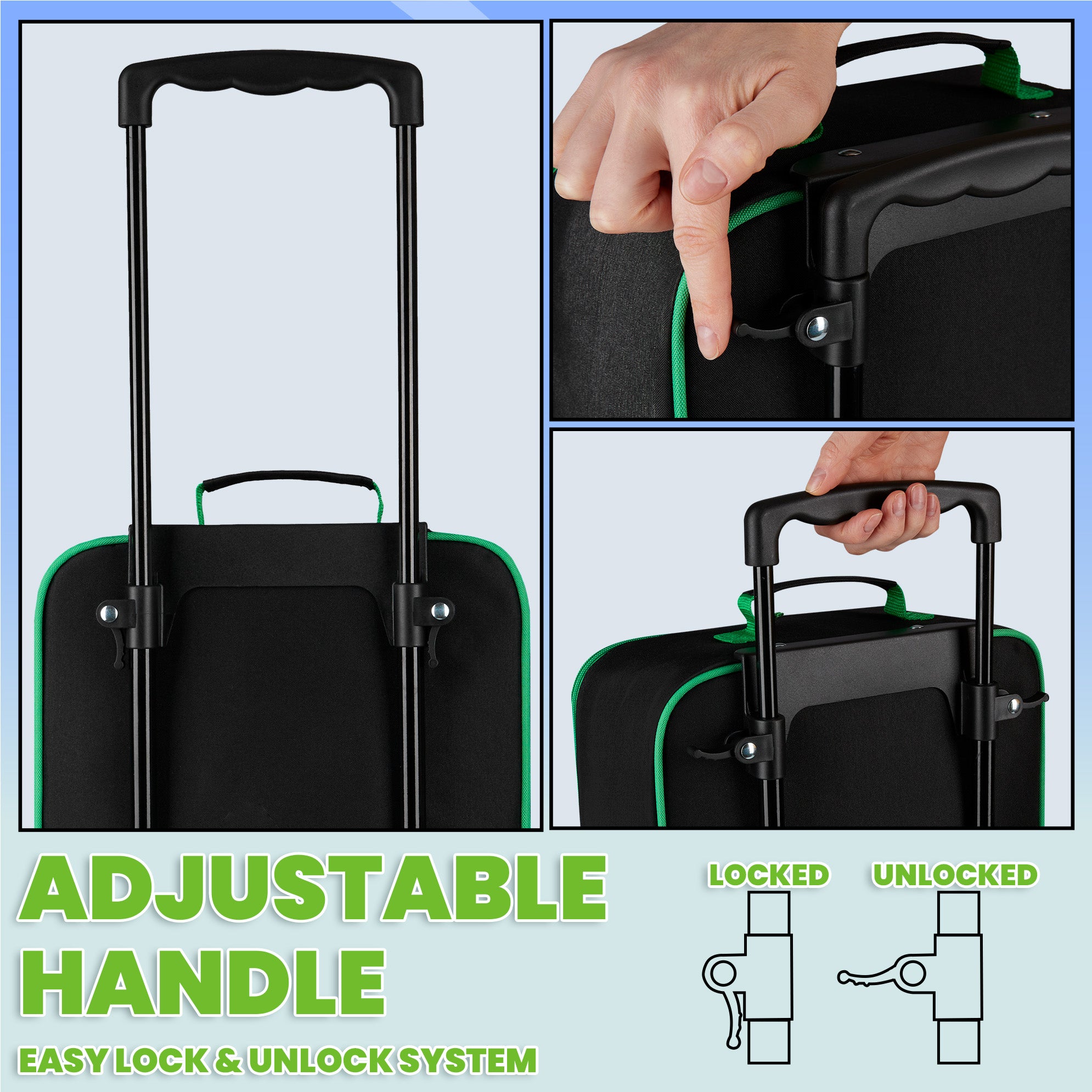 minecraft-valise-cabine-enfant-pliable-roulettes-creeper image 3