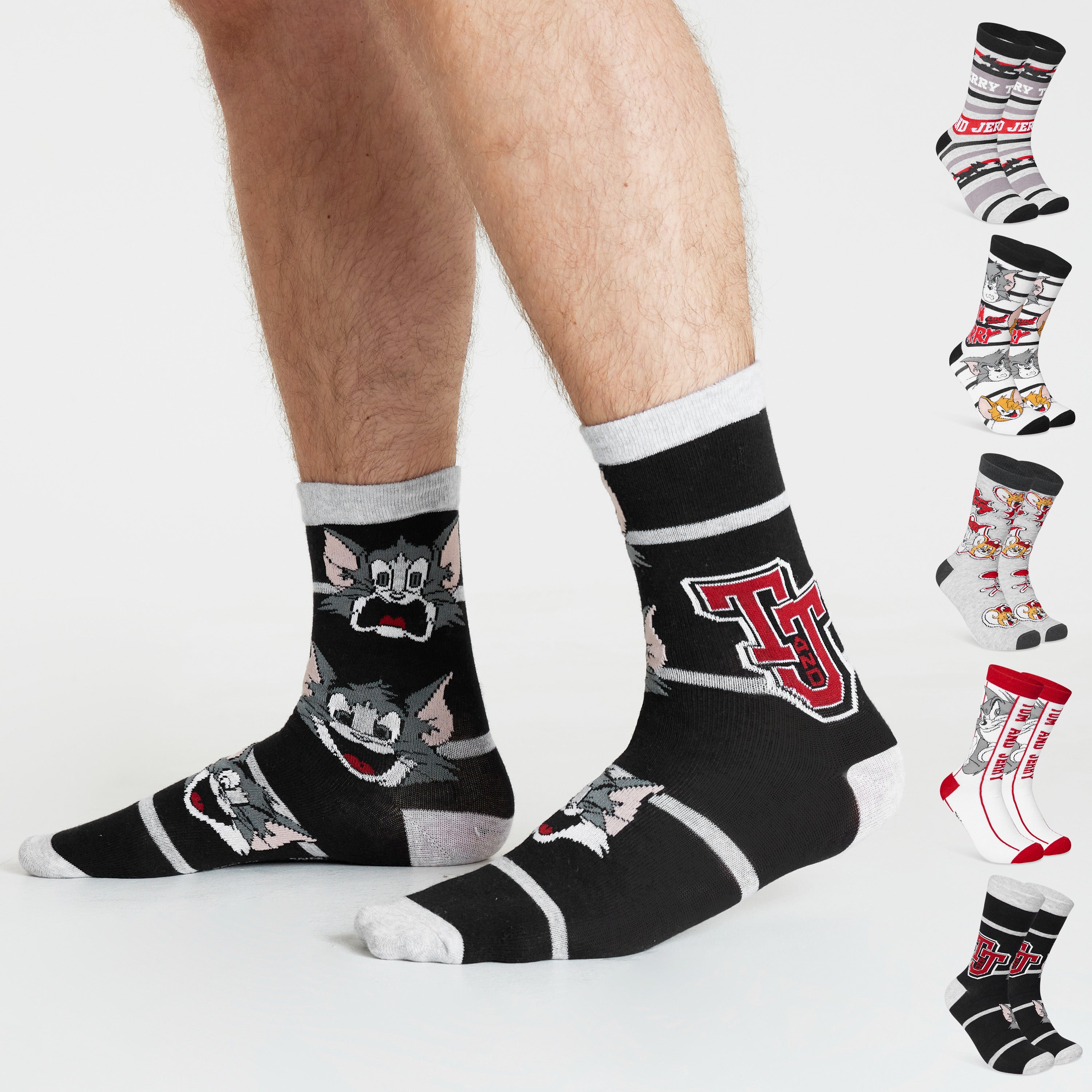 tom-et-jerry-chaussettes-homme-lot-5-paires-coton-tige-haute image 6
