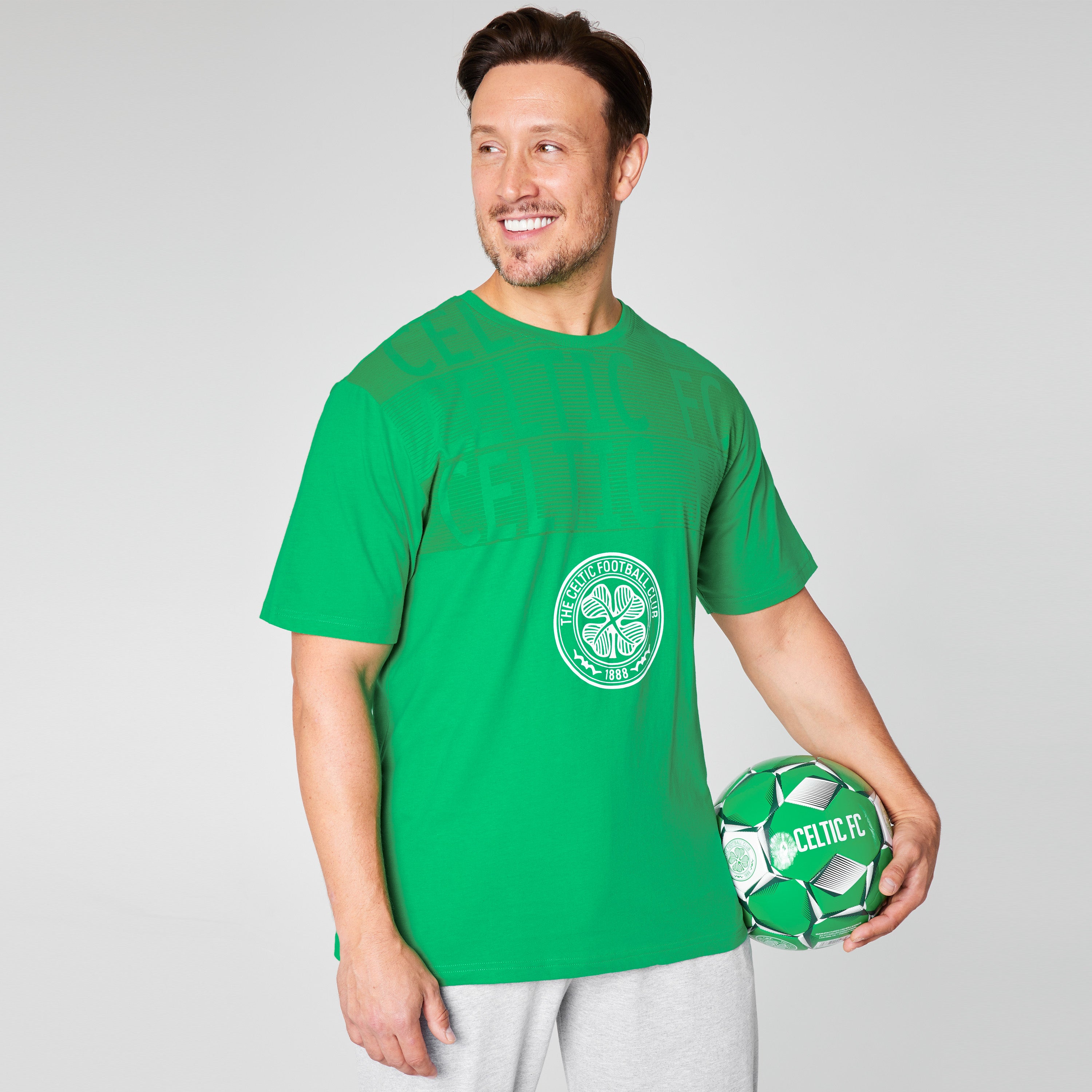 celtic-fc-pyjama-homme-coton-vert-gris-manches-courtes image 4