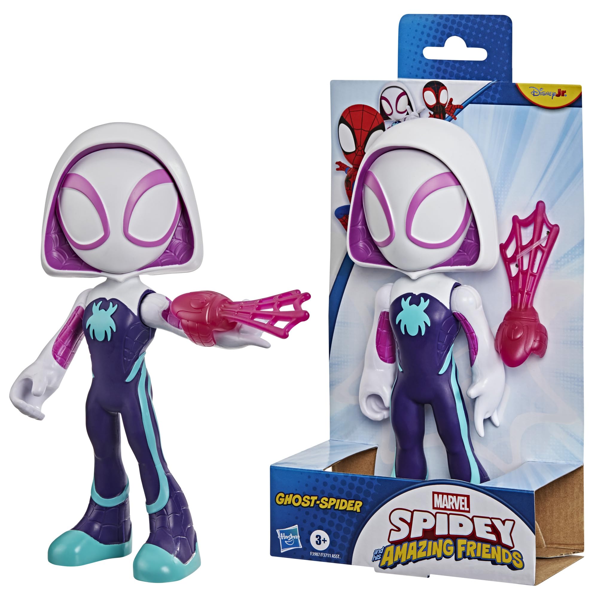 marvel-spidey-ghost-spider-figurine-22-5-cm-blanc-violet-3-ans image 1