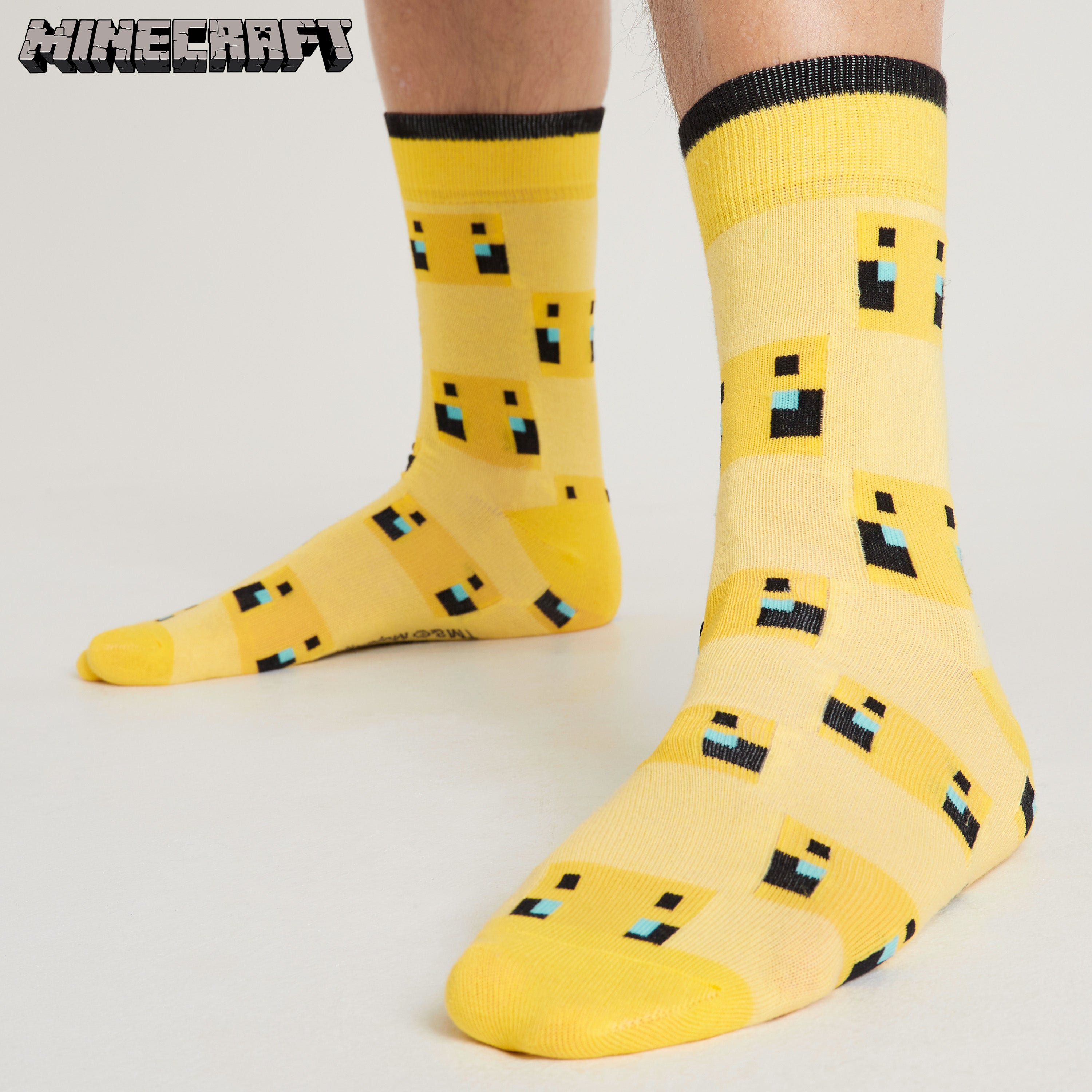 minecraft-men-lot-5-paires-chaussettes-mi-mollet-coton-39-43 image 5