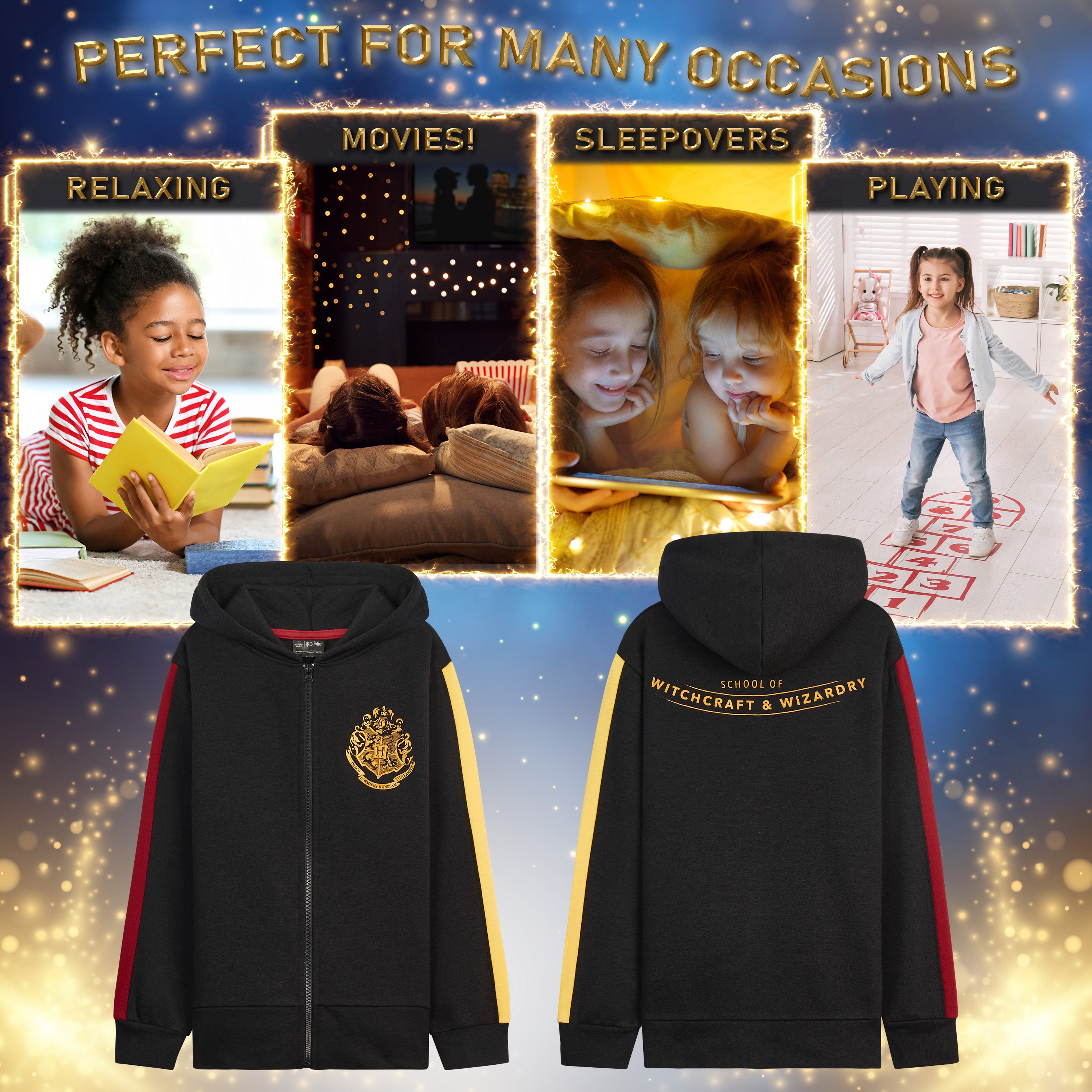harry-potter-sweat-capuche-zipp-fille-poudlard-doux-7-14-ans image 4