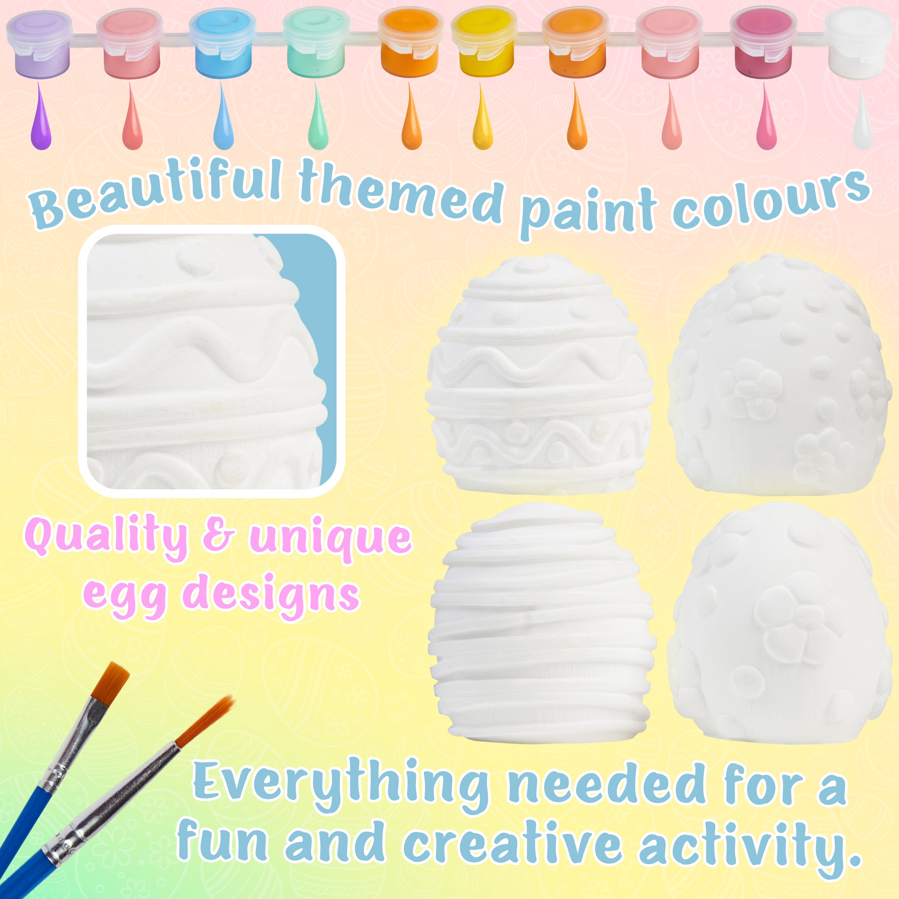 kreativekraft-kit-peinture-oeufs-de-p-ques-lapin-4-pi-ces image 4