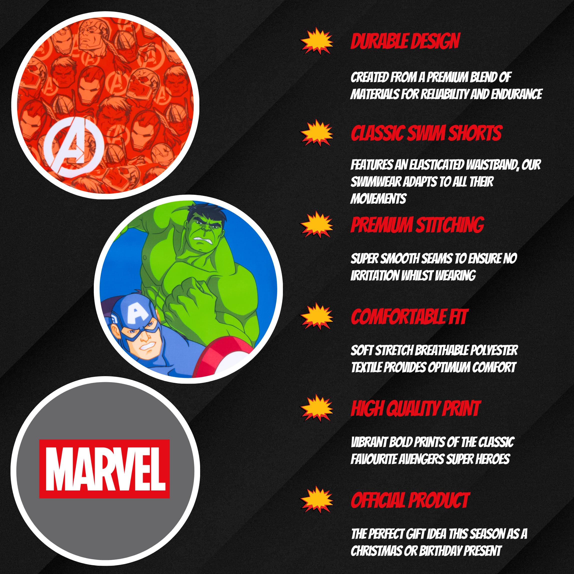 marvel-avengers-short-de-bain-gar-on-rouge-6-ans image 5