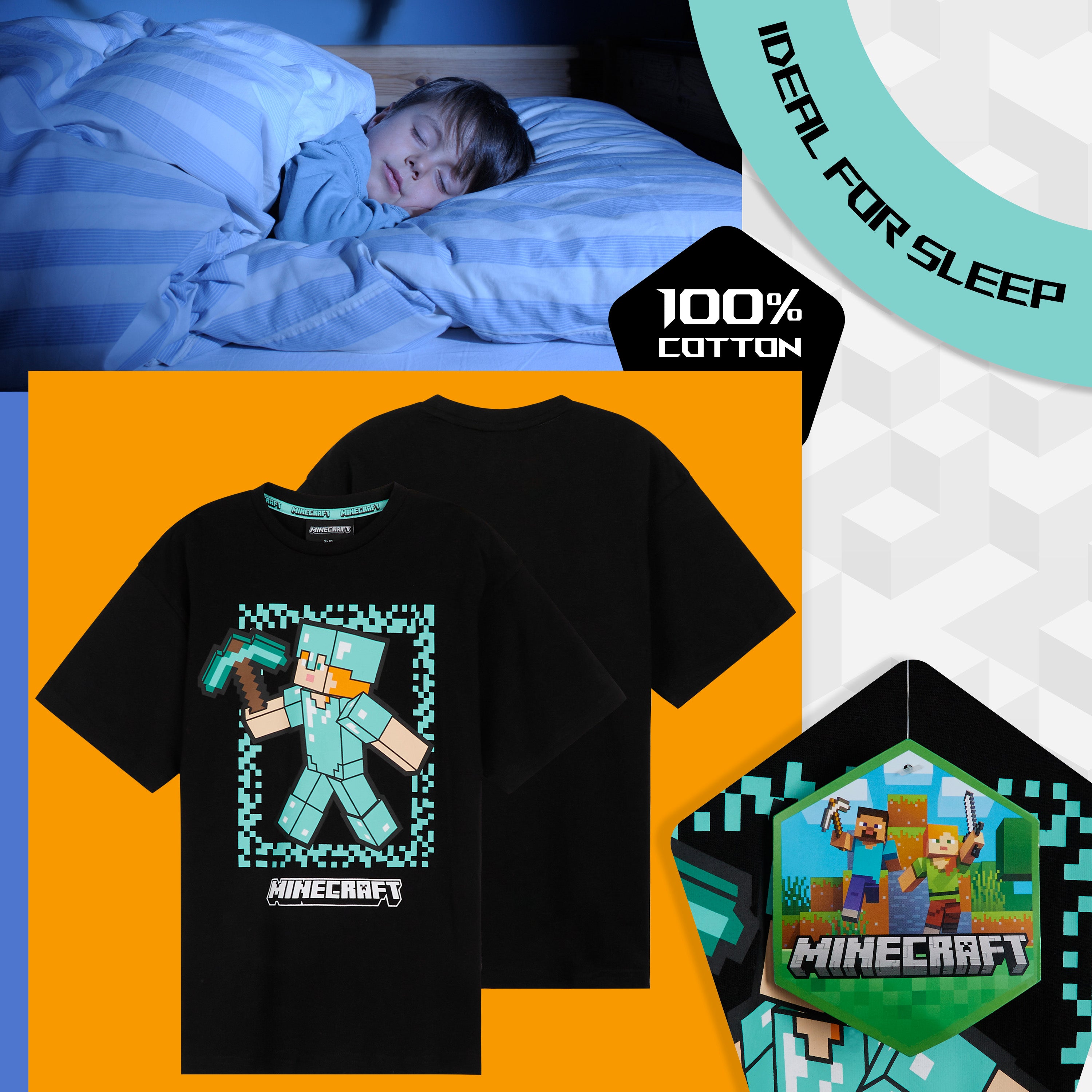 get-trend-minecraft-pyjama-short-gar-on-9-10-ans-coton image 4