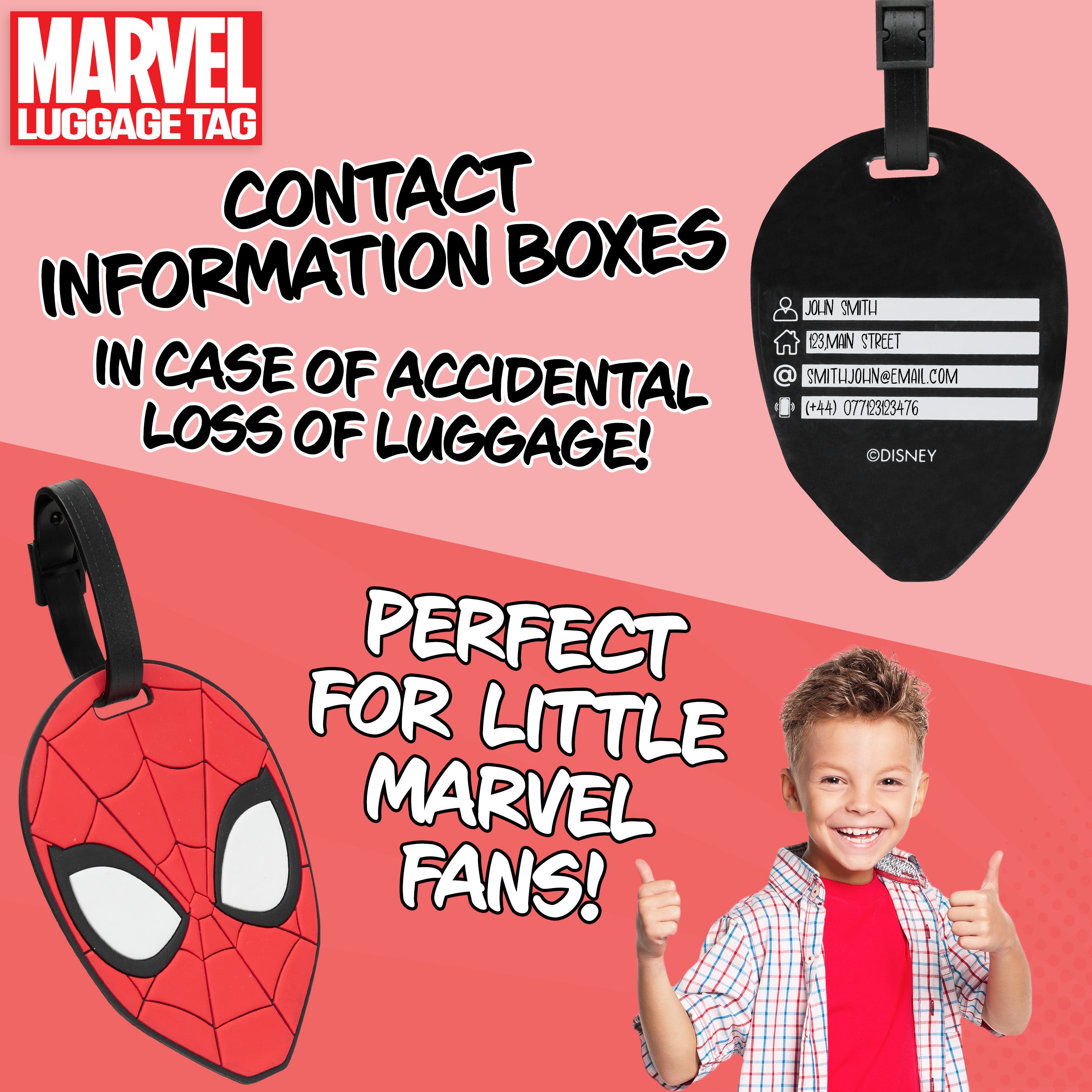 marvel-spider-man-tiquette-valise-pvc-rouge-spiderman image 3